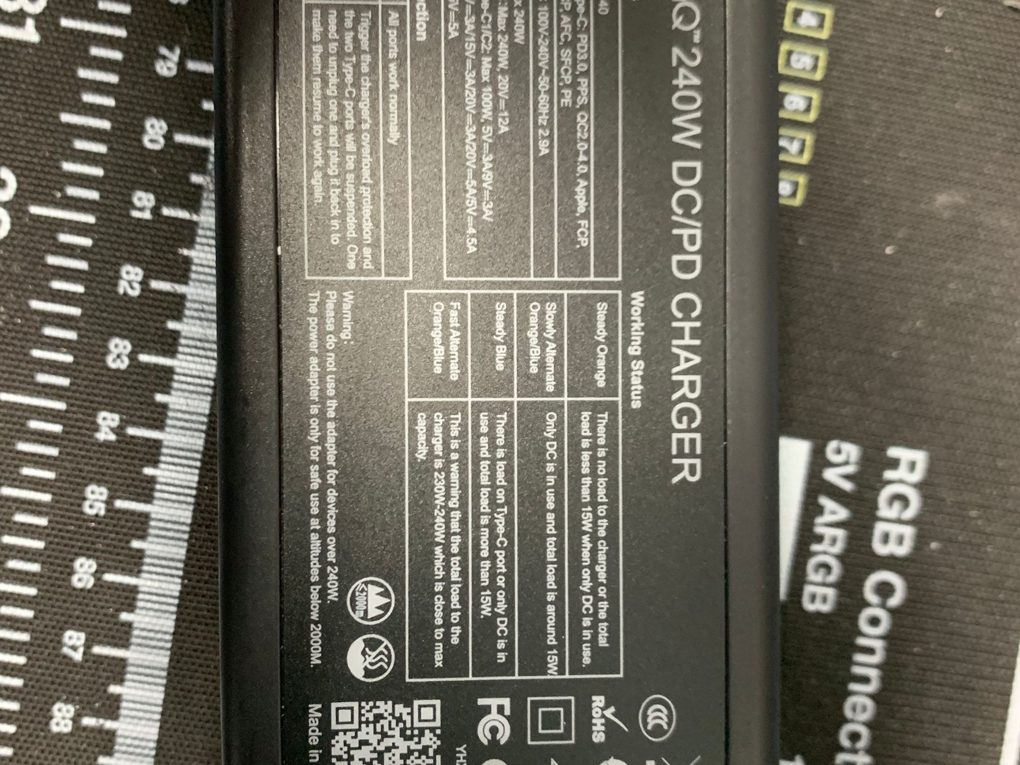 Used SlimQ 240w GaN universal laptop charger