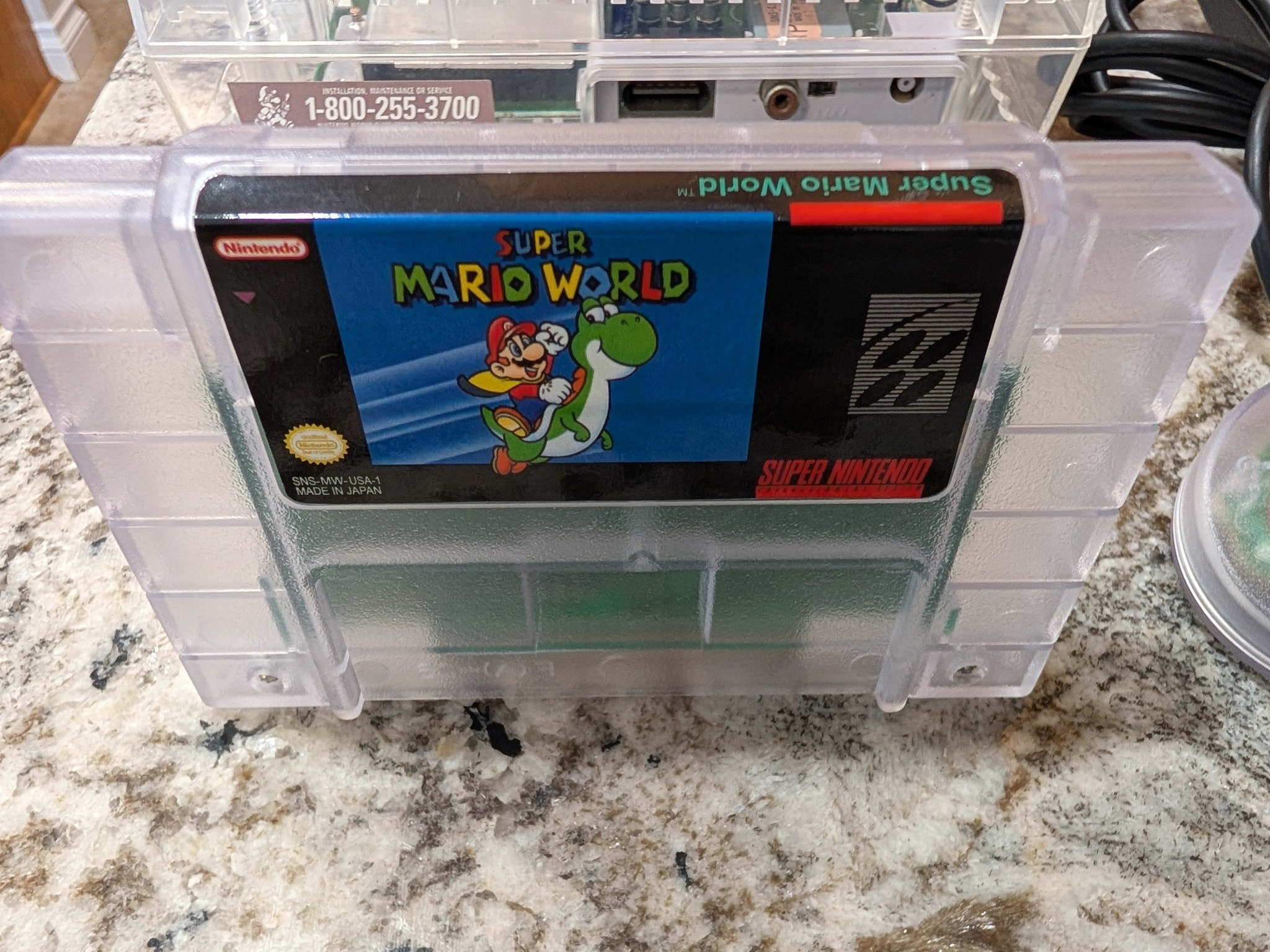 Super Nintendo SNES 1CHIP-01 Console, SMW Game, Controller, OEM AC/AV Bundle