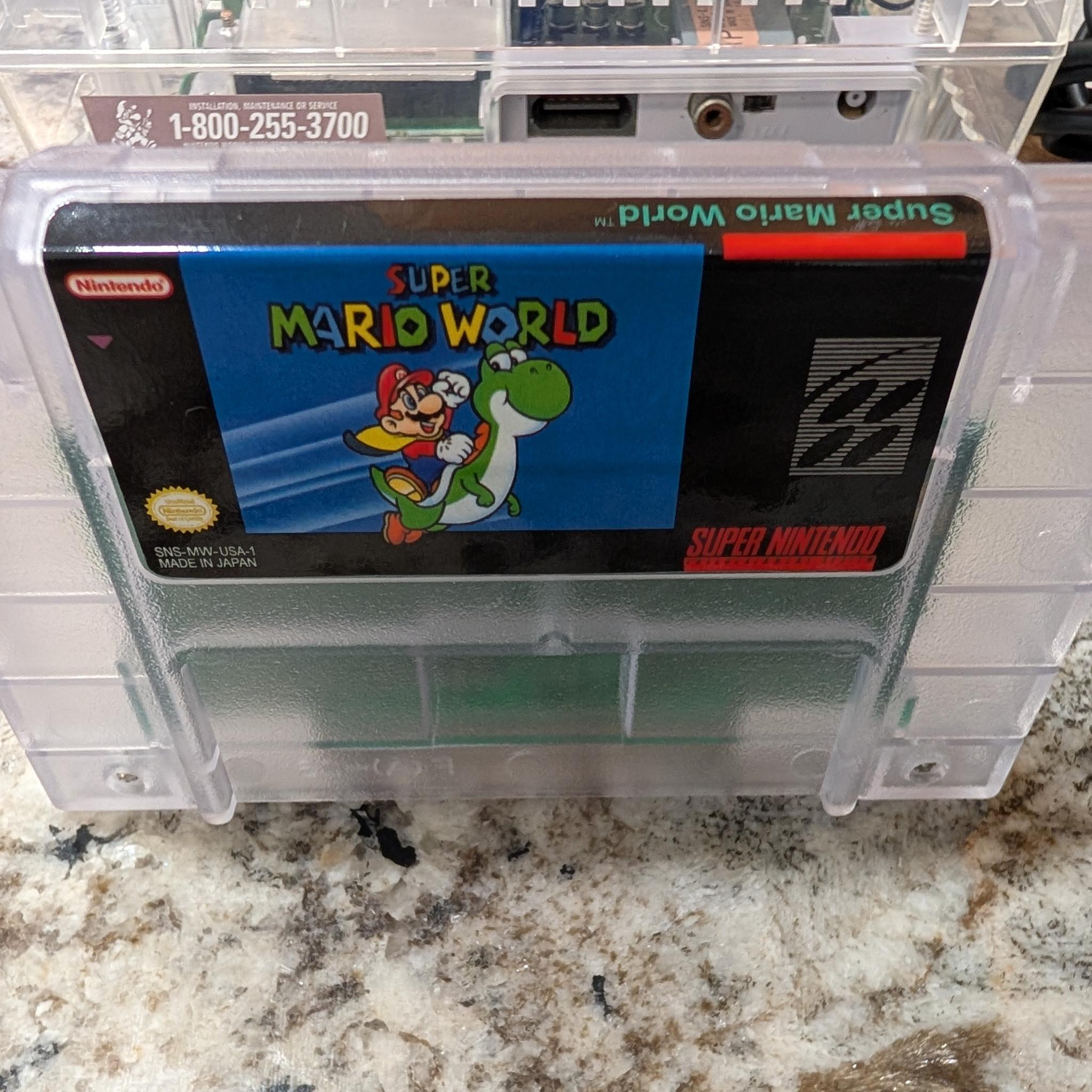 Super Nintendo SNES 1CHIP-01 Console, SMW Game, Controller, OEM AC/AV Bundle