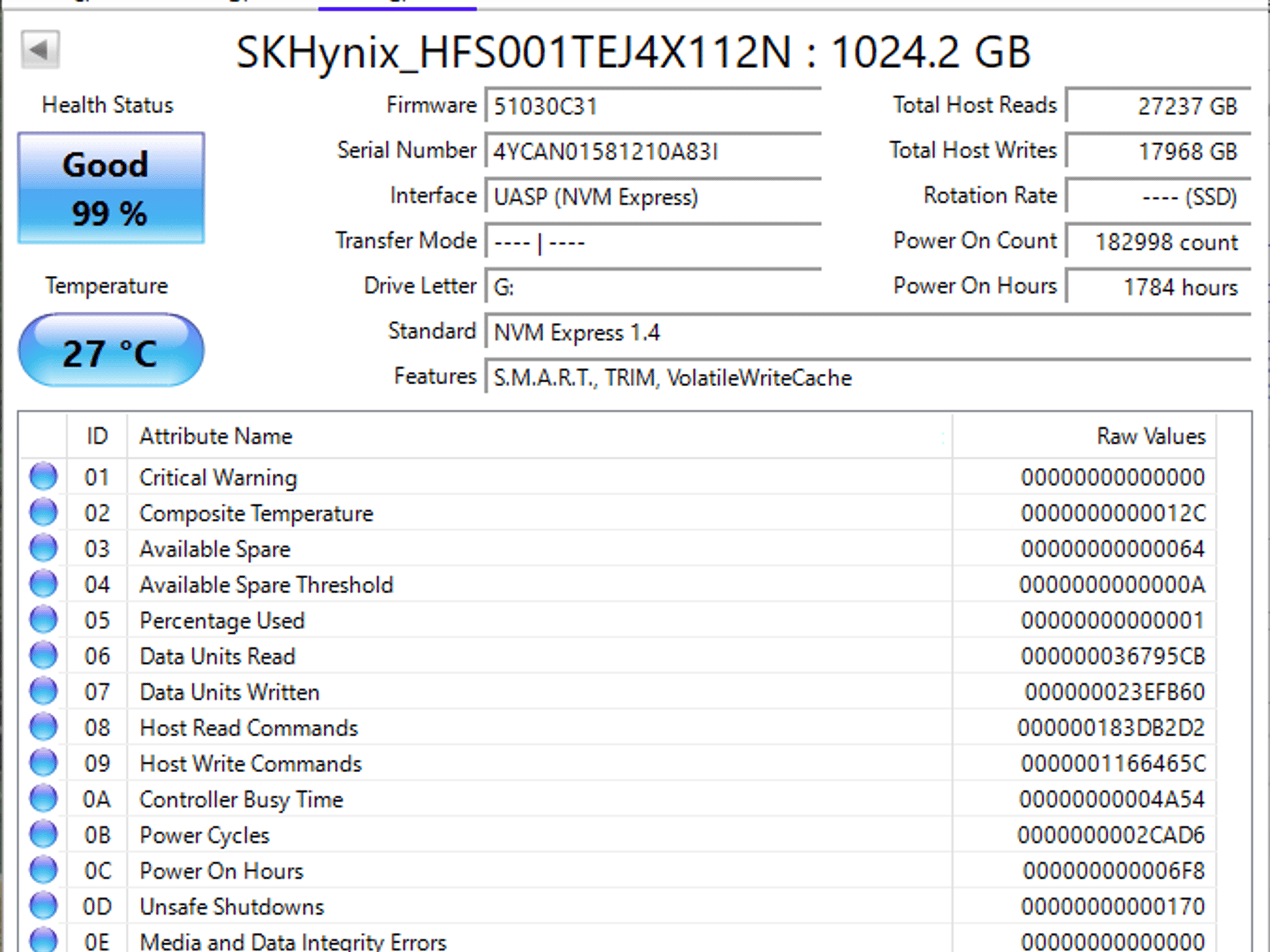 SKHynix 1TB Gen 4 M.2 NVME SSD 2242 Form Factor - Pulled from Lenovo Legion Go