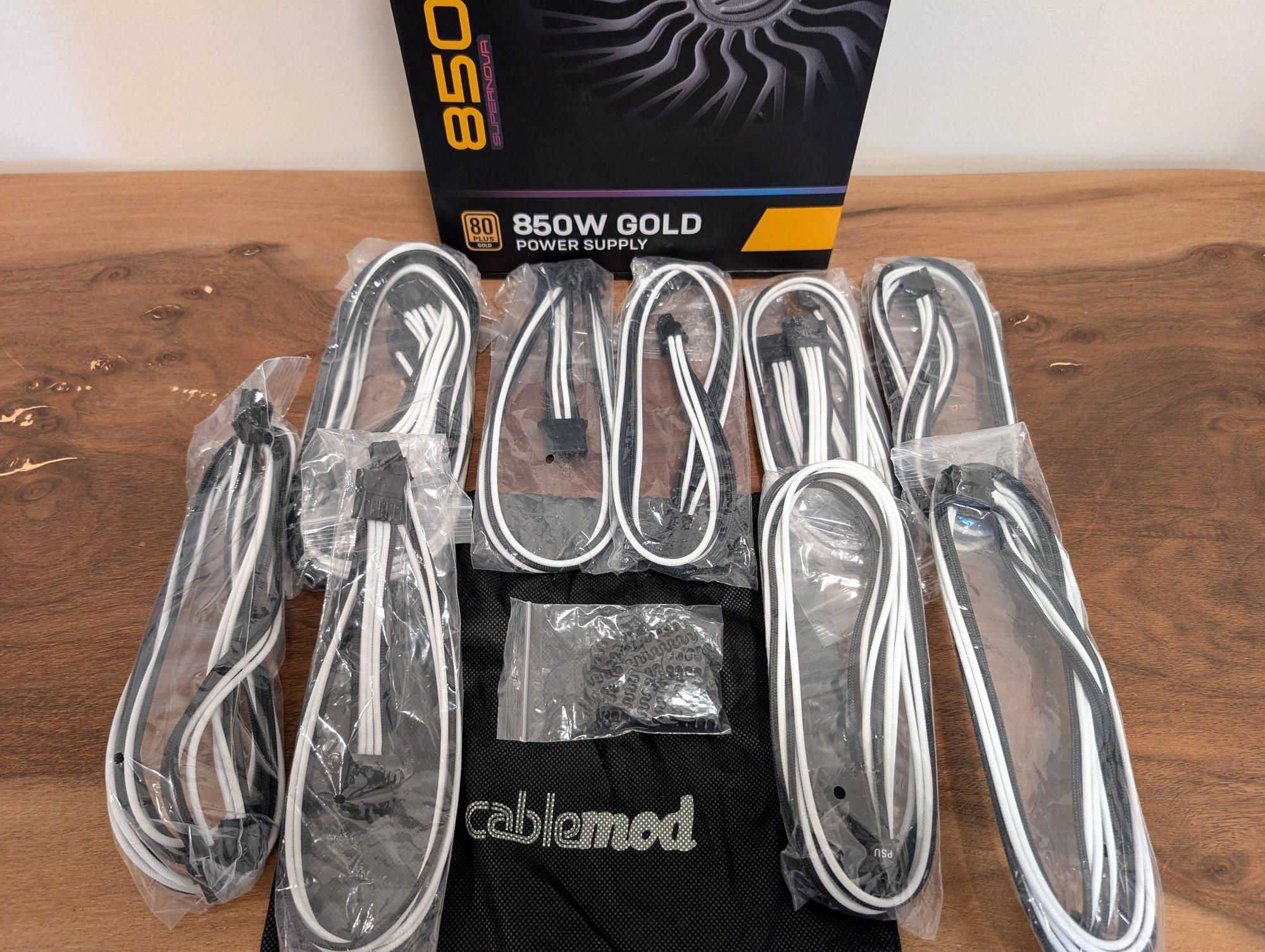 EVGA SuperNOVA 850 GT 850W 80+ Gold PSU + CableMod Sleeved Kit (Excellent Condition)