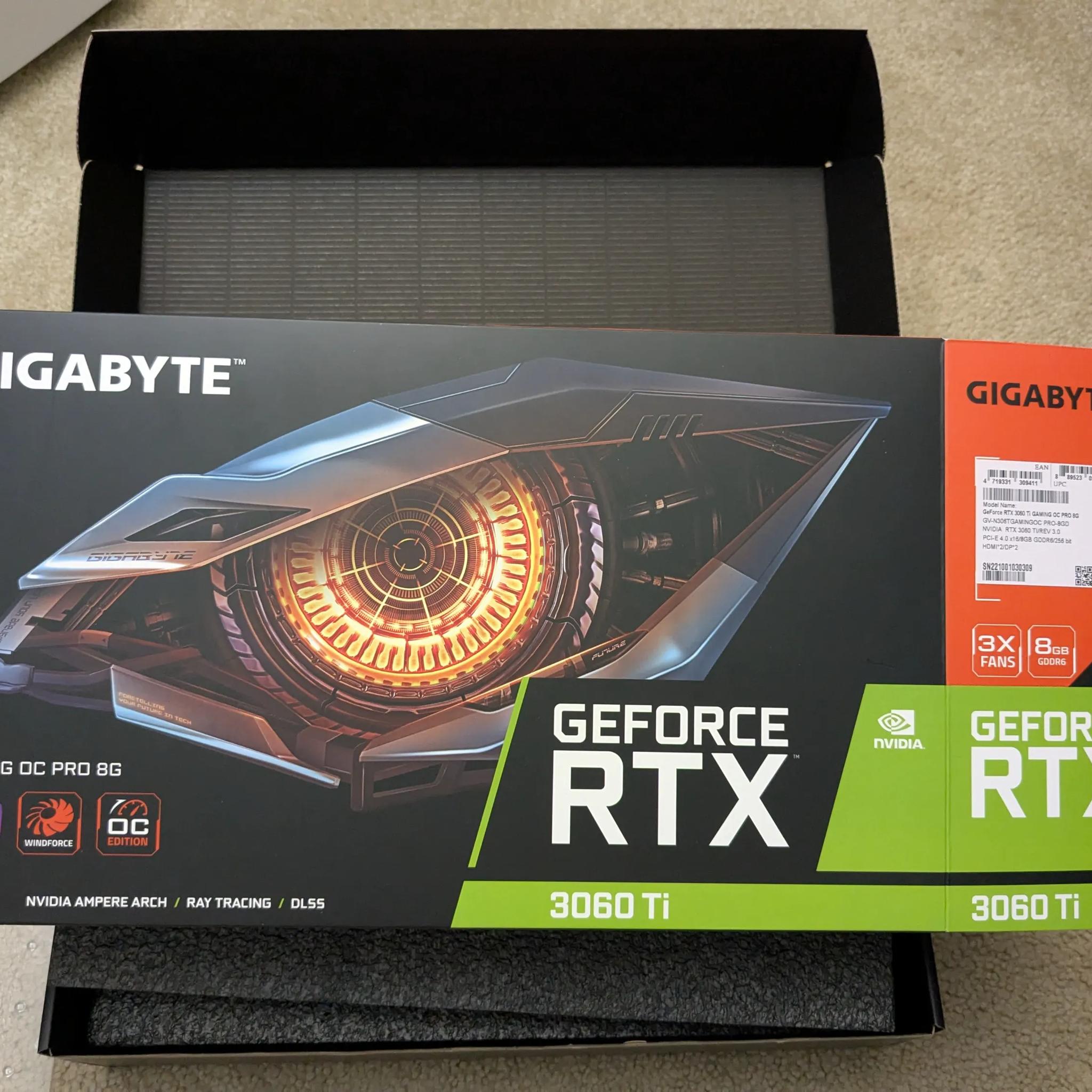 Gigabyte RTX 3060 TI 8GB OC edition with box
