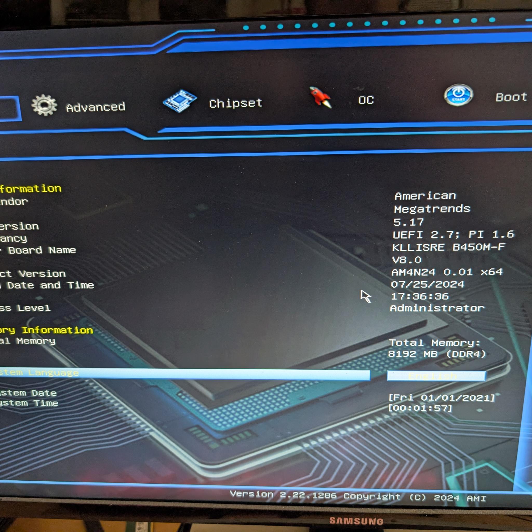 Killsre B450 / Ryzen 3 1300x / 8GB DDR4