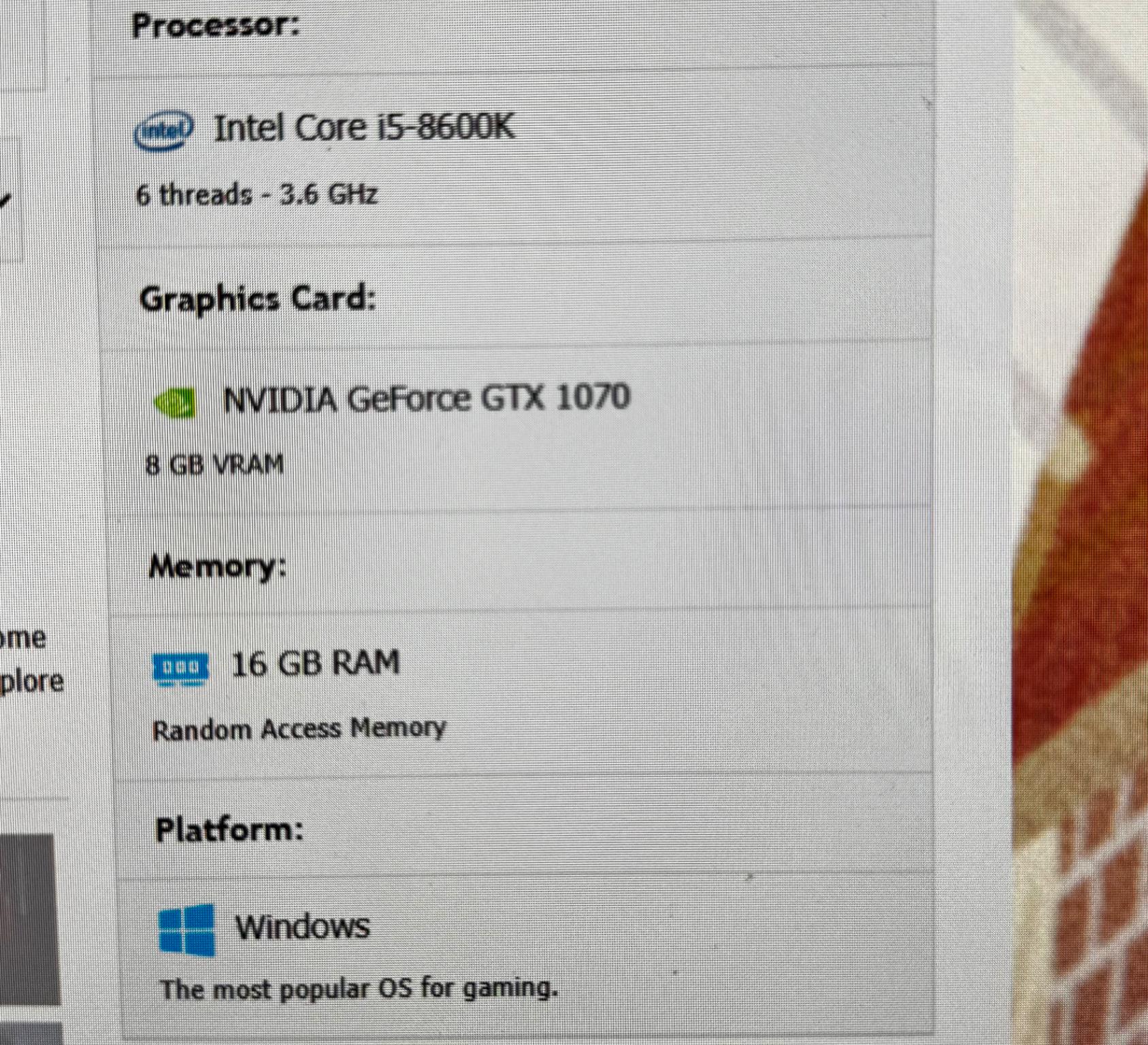 Starter GAMING PC | i5-8600k | Gigabyte GTX 1070 | 16GB RAM