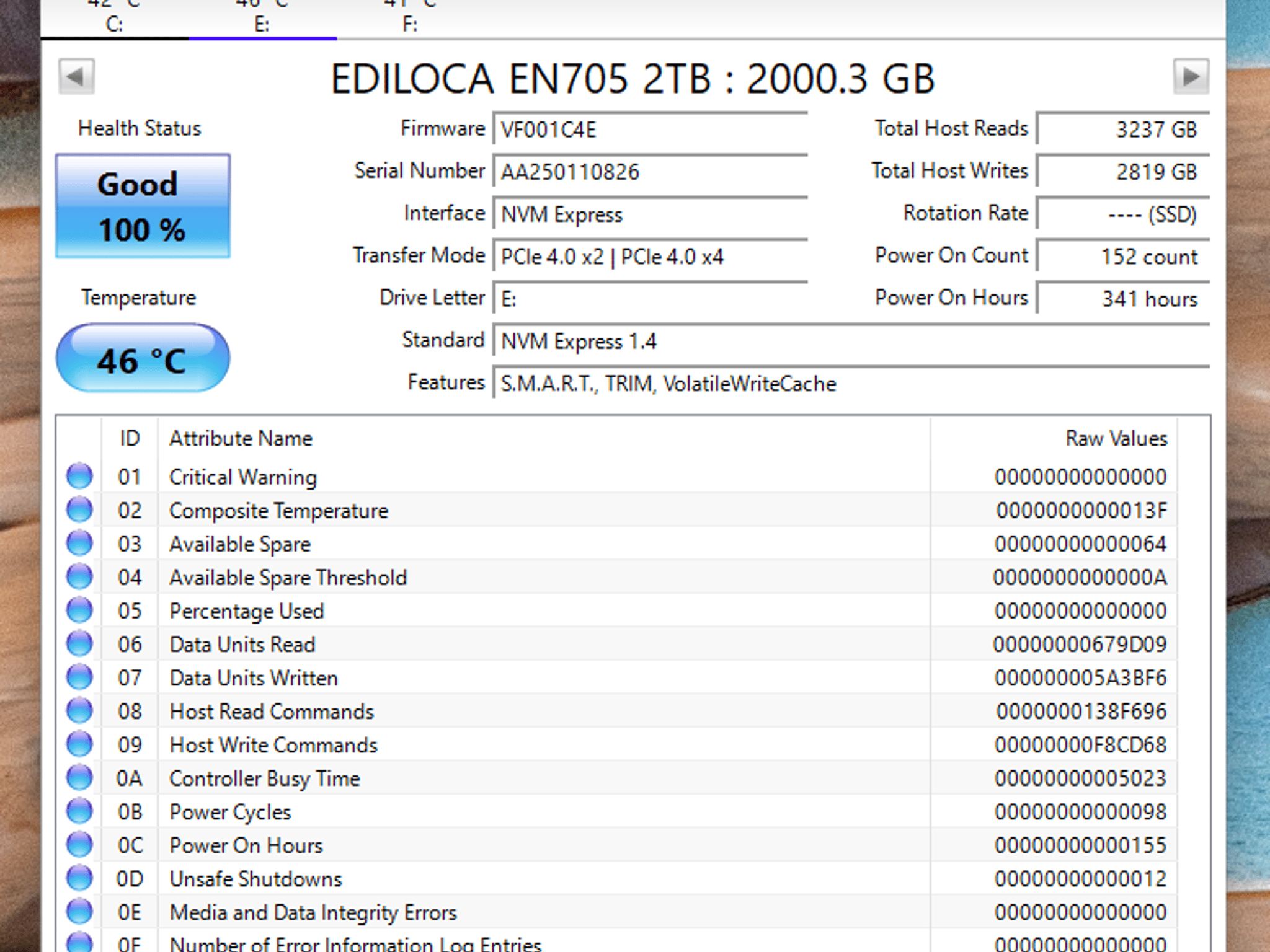 EDILOCA EN705 2TB NVME SSD (100% Health)(Up to 5200MB/s)