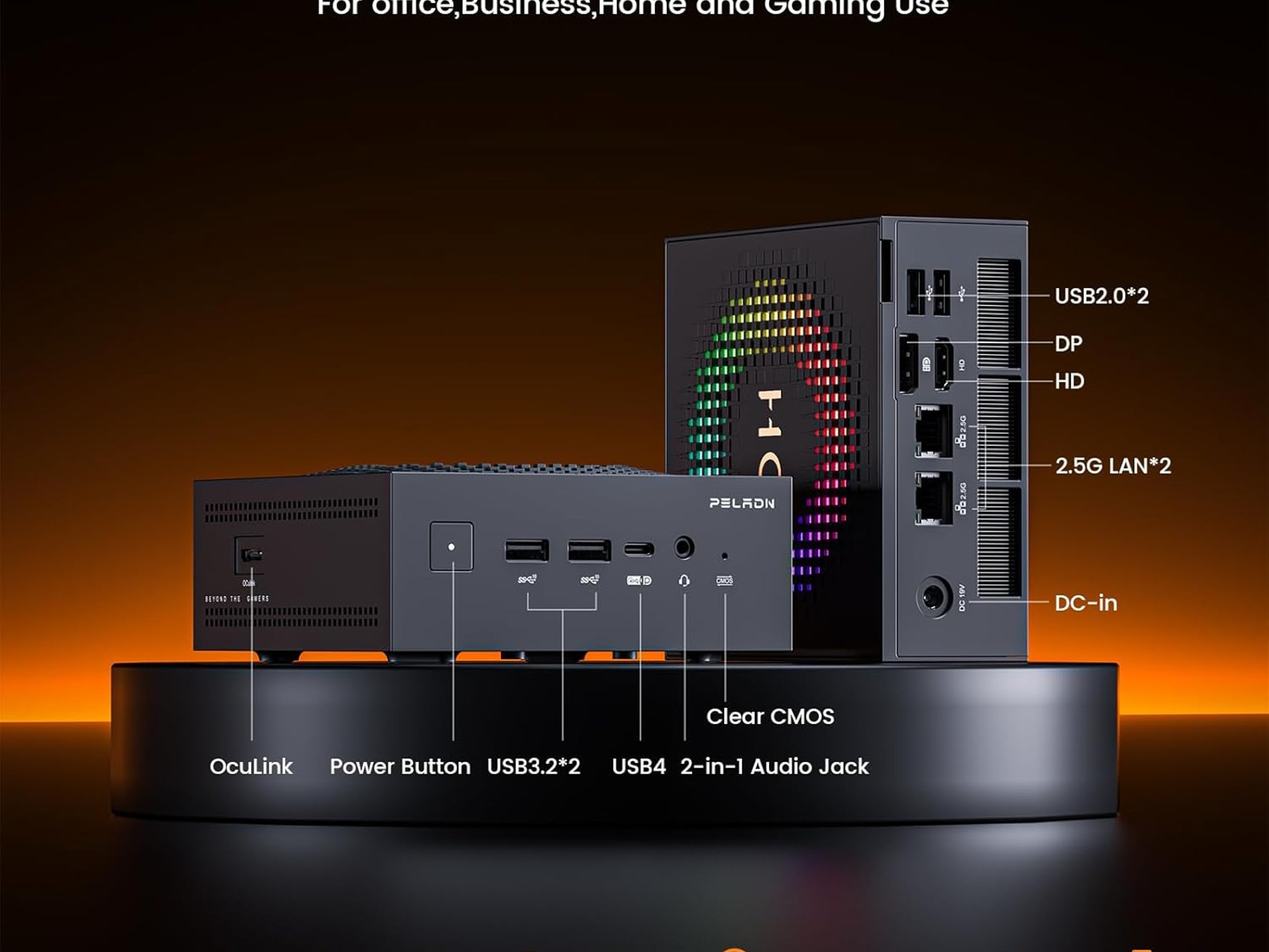 Ryzen AI 9 HX 370, 32GB DDR5 RAM + 1TB NVME SSD MINI PC PELADN