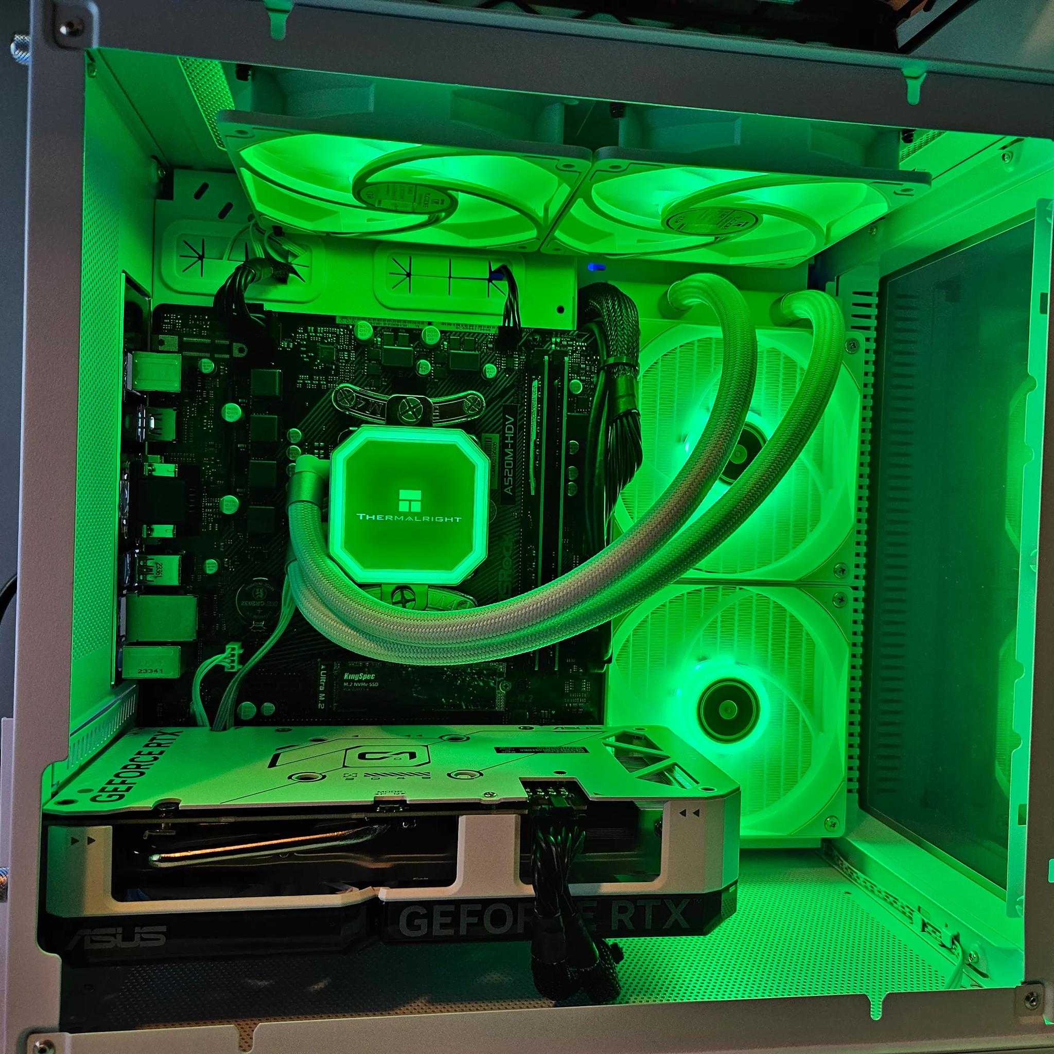 Liquid cooled Artic Rig Ryzen 5 5500 / 32GB DDR4 / 1TB / RTX 4060 8GB