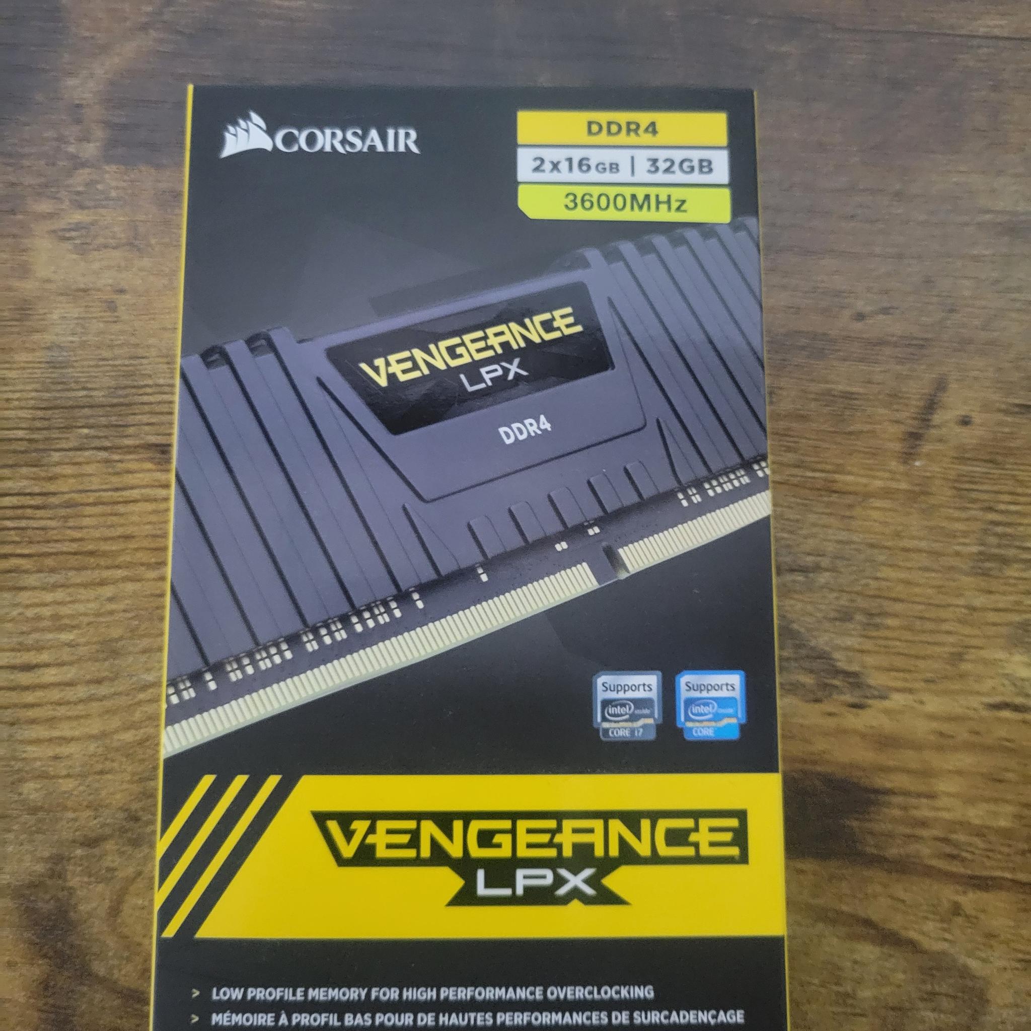 32GB Cosair Vengeance LPX 3600mhz