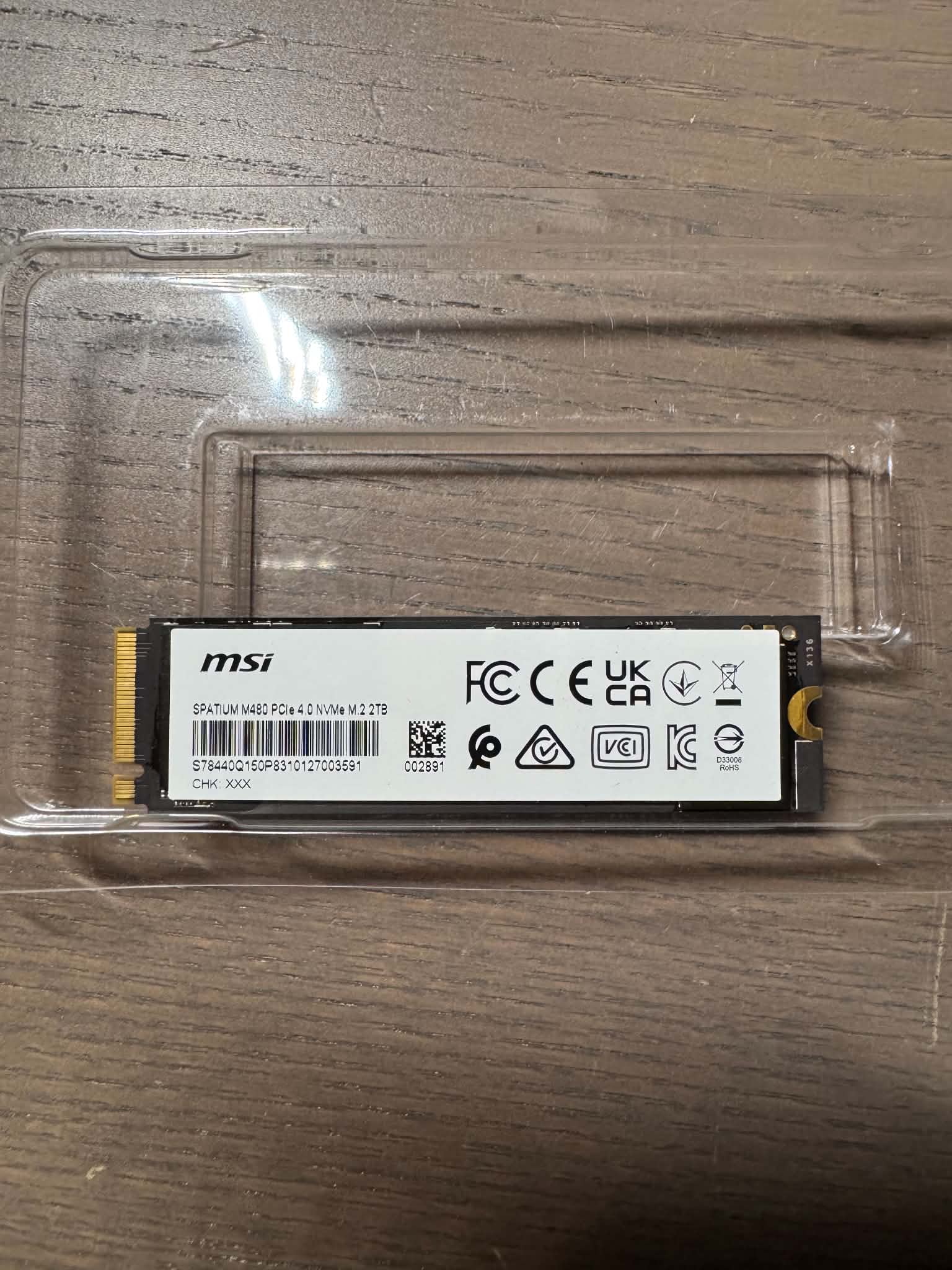 MSI SPATIUM M480 2TB PCIe 4.0 NVMe M.2 2280 Internal SSD 7000 MB/s