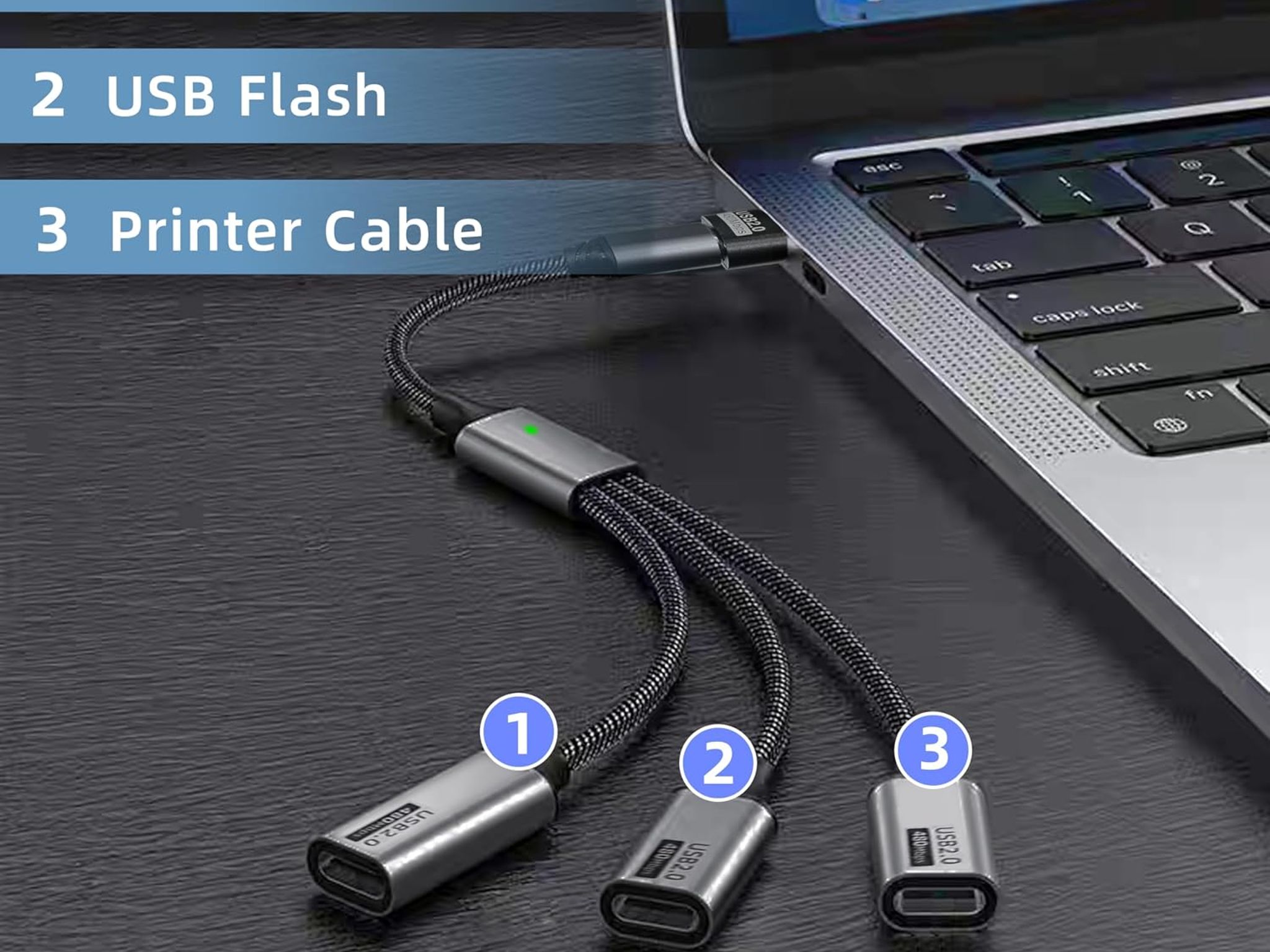 USB C Splitter 1 in 3 USB-C Out USB Type C Splitter USBC Male to Multi Type C Female Port