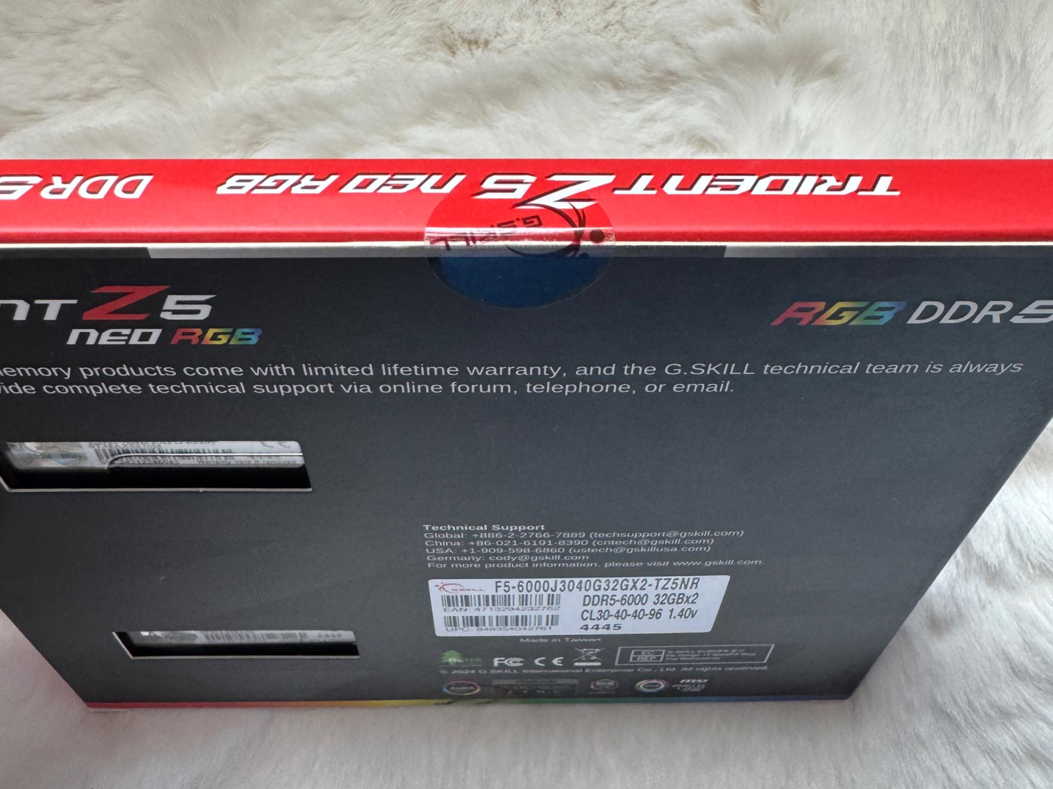 DDR5 64GB Trident Z5 Neo RGB (32GB x 2) 6000MT/s CL30