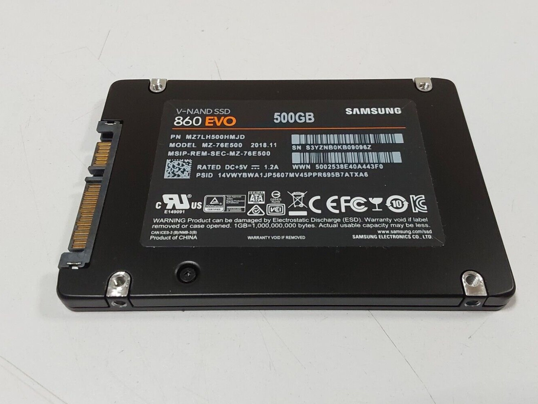 Samsung 860 Evo 500GB 2.5" SSD