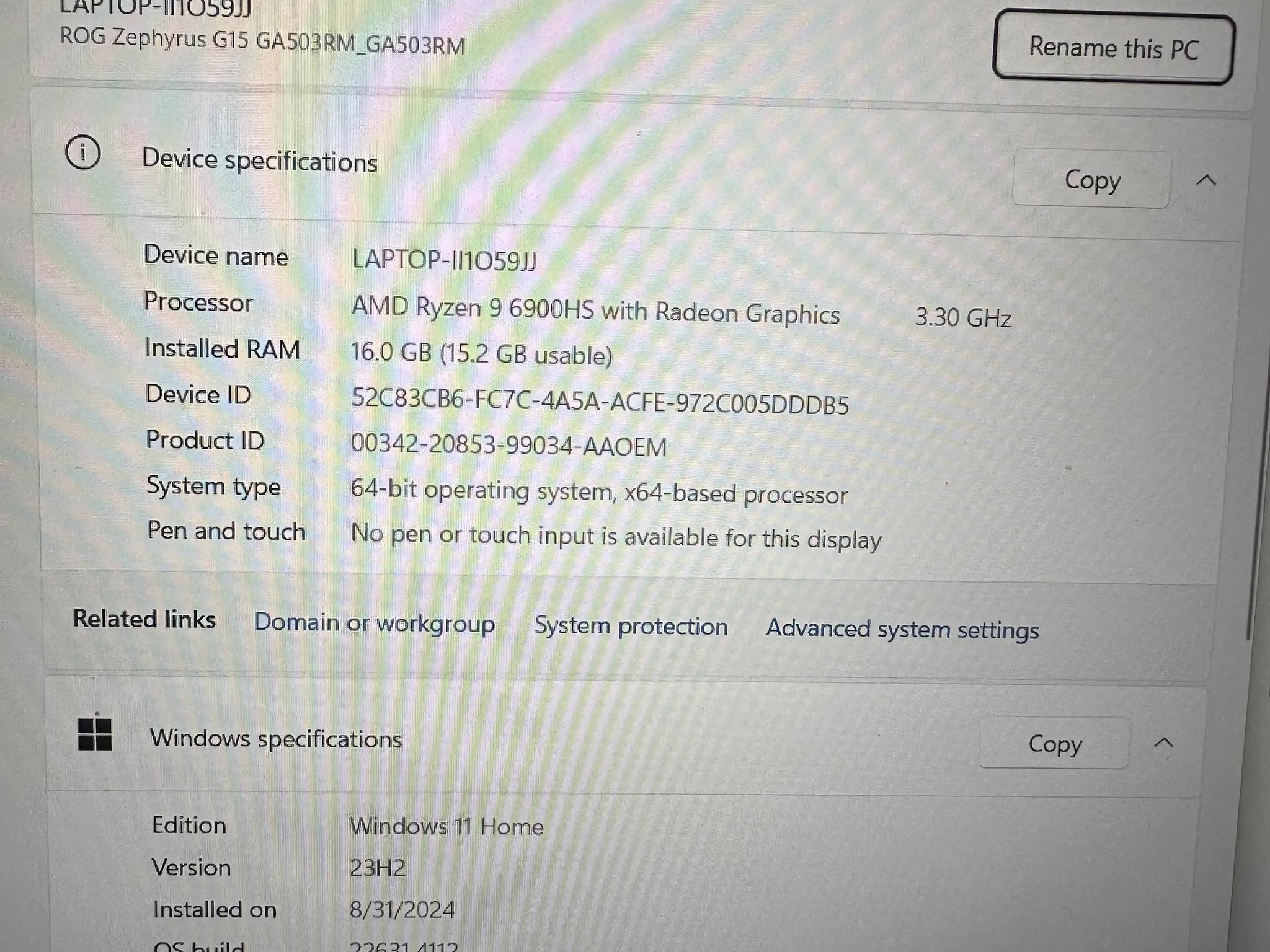 Asus Zephyrus G15