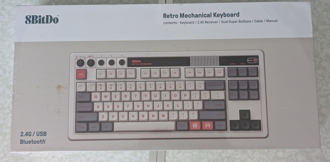 8Bitdo Retro Mechanical Keyboard, Bluetooth/2.4G/USB-C with 87 Keys - N ...