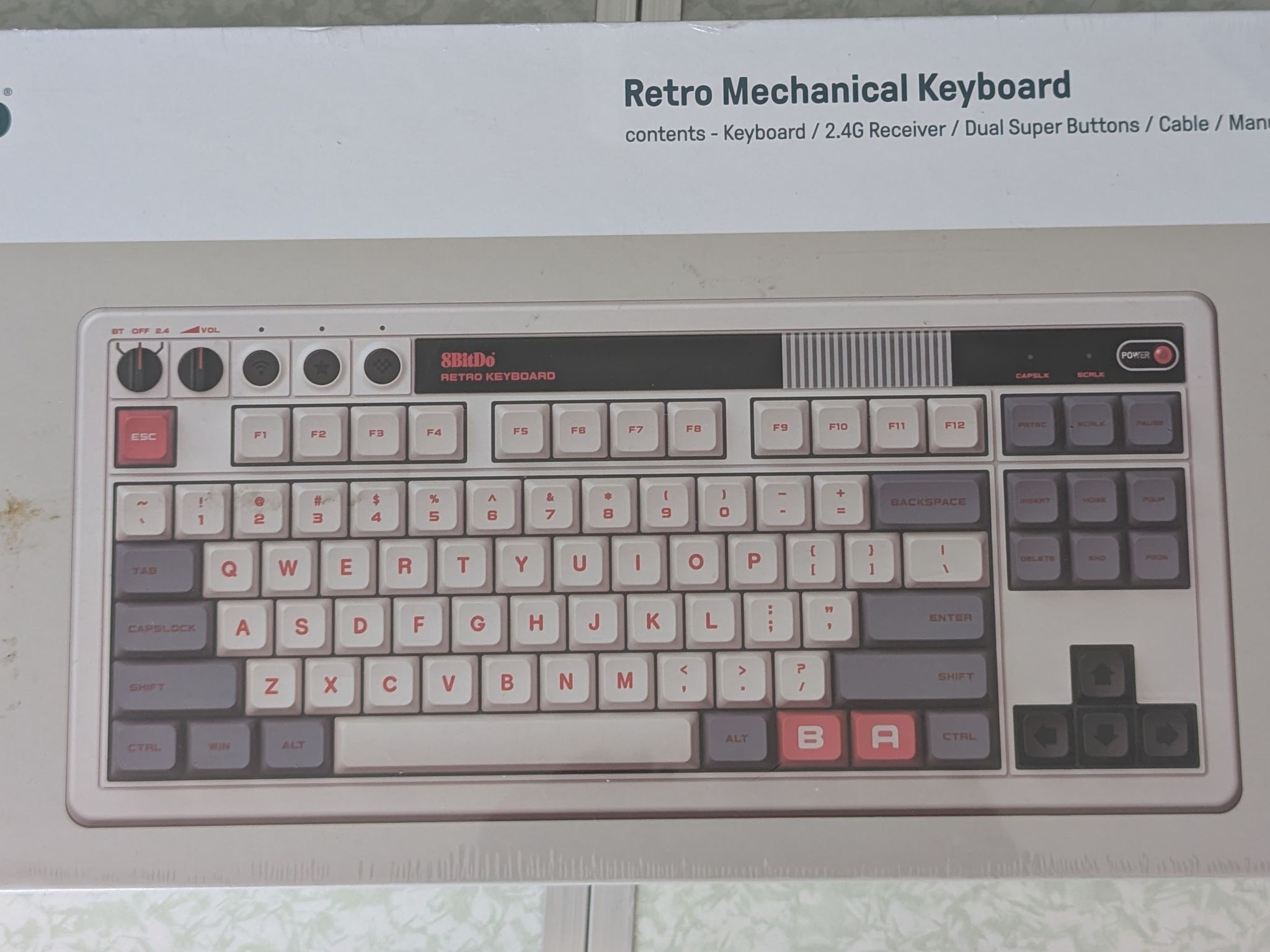 8Bitdo Retro Mechanical Keyboard, Bluetooth/2.4G/USB-C with 87 Keys - N Edition