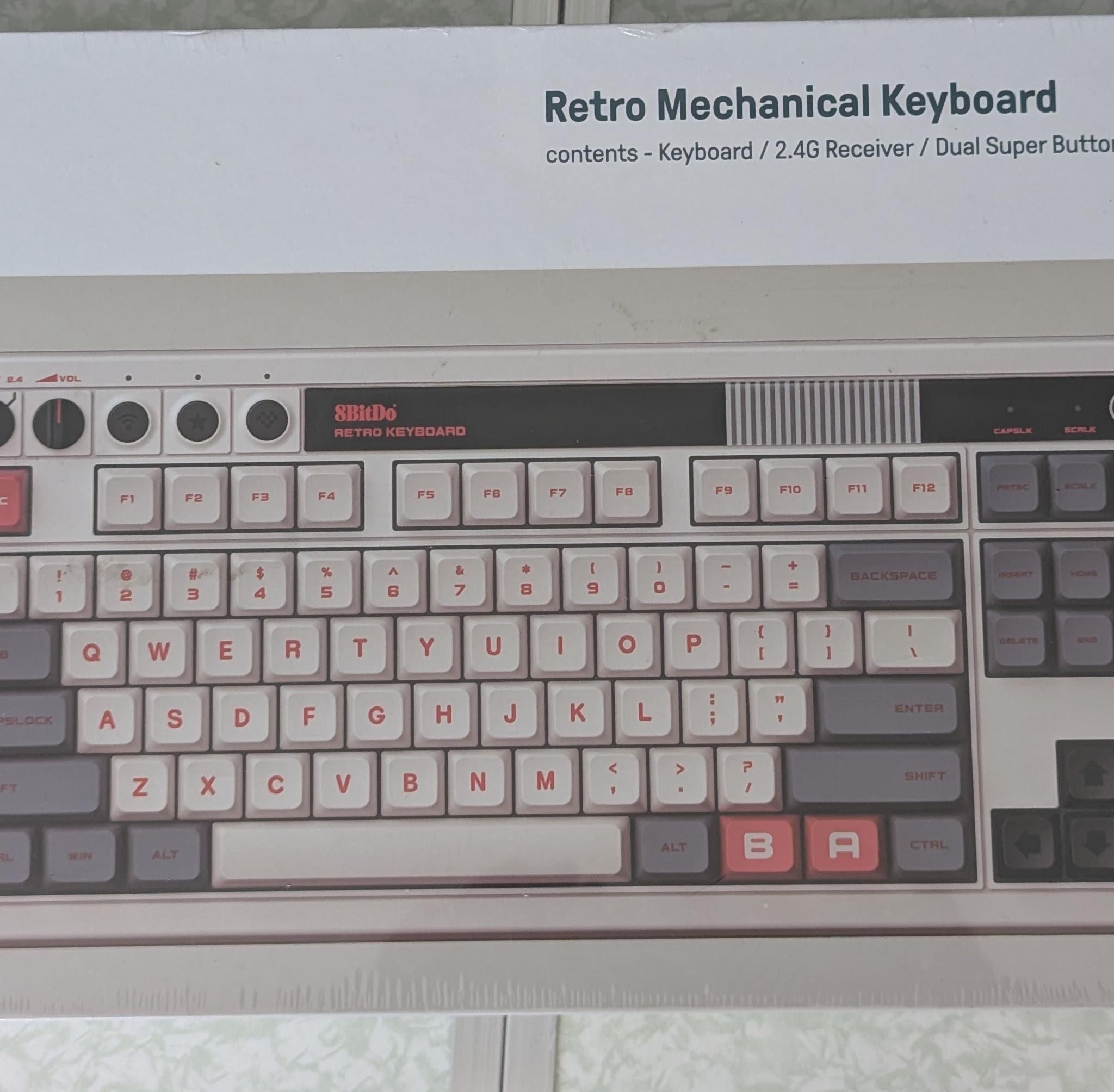 8Bitdo Retro Mechanical Keyboard, Bluetooth/2.4G/USB-C with 87 Keys - N Edition