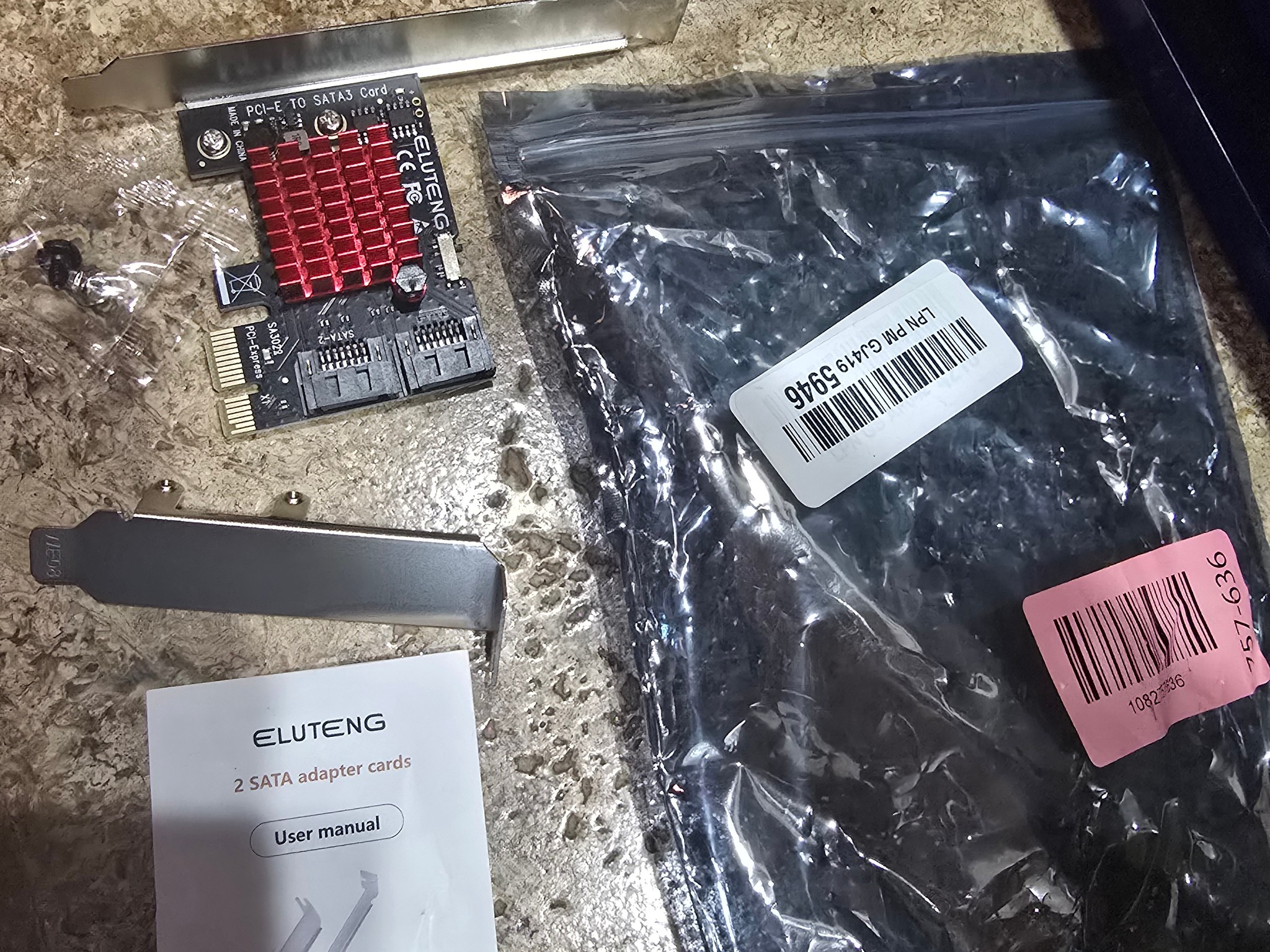 ELUTENG PCIE SATA Expansion Card 2 Ports PCIE to SATA Card 6Gbps