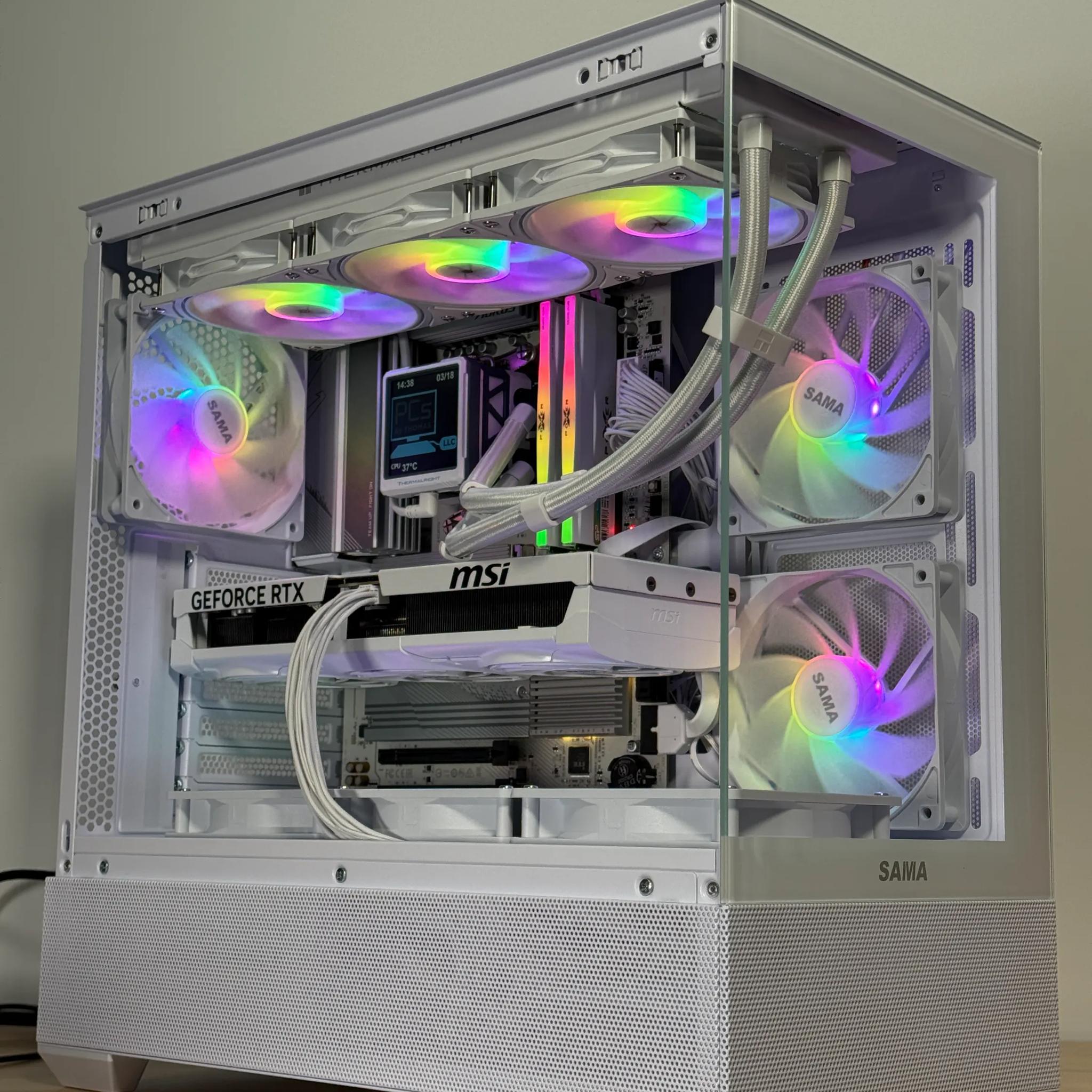 RTX 5080 Whiteout Gaming PC 9800x3d 64GB DDR5 2TB NVME SSD