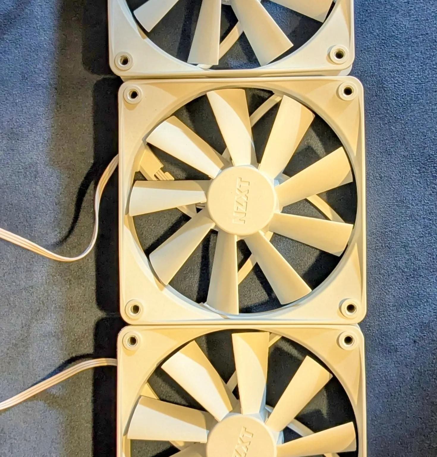 NZXT 3x White 120mm Case Fans – Non-RGB, Brand New