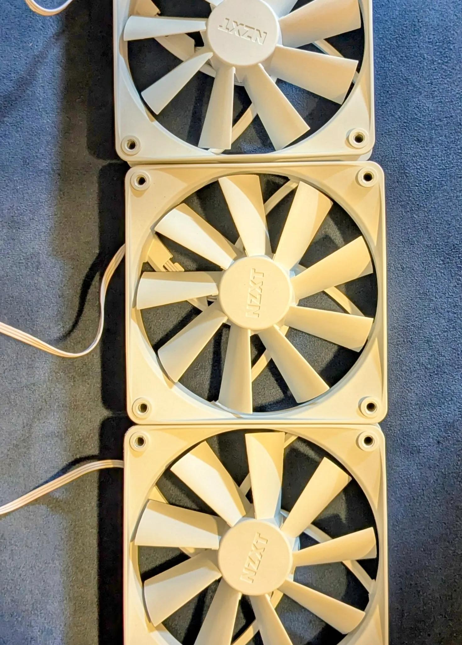 NZXT 3x White 120mm Case Fans – Non-RGB, Brand New