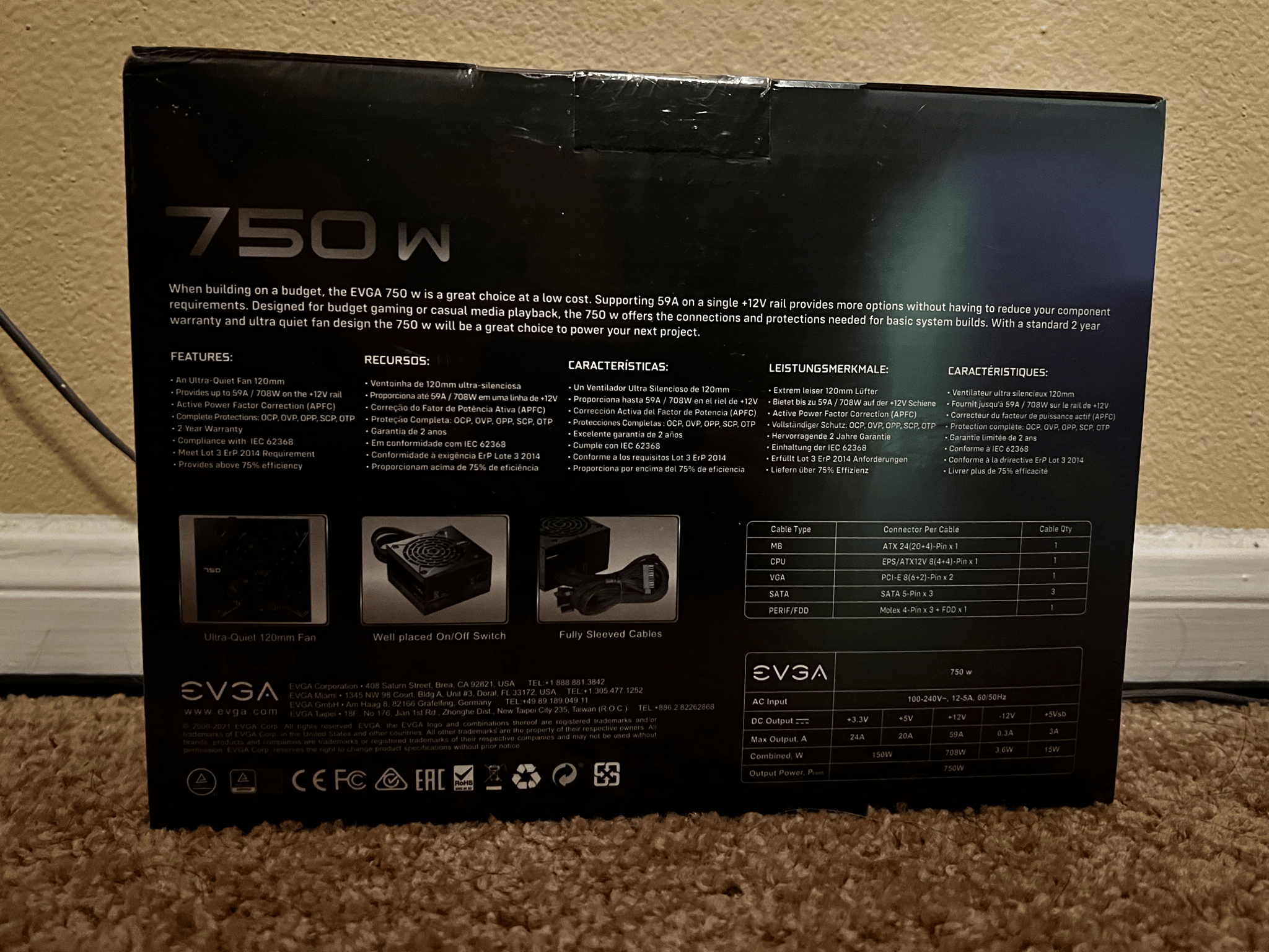 New EVGA 750W PSU