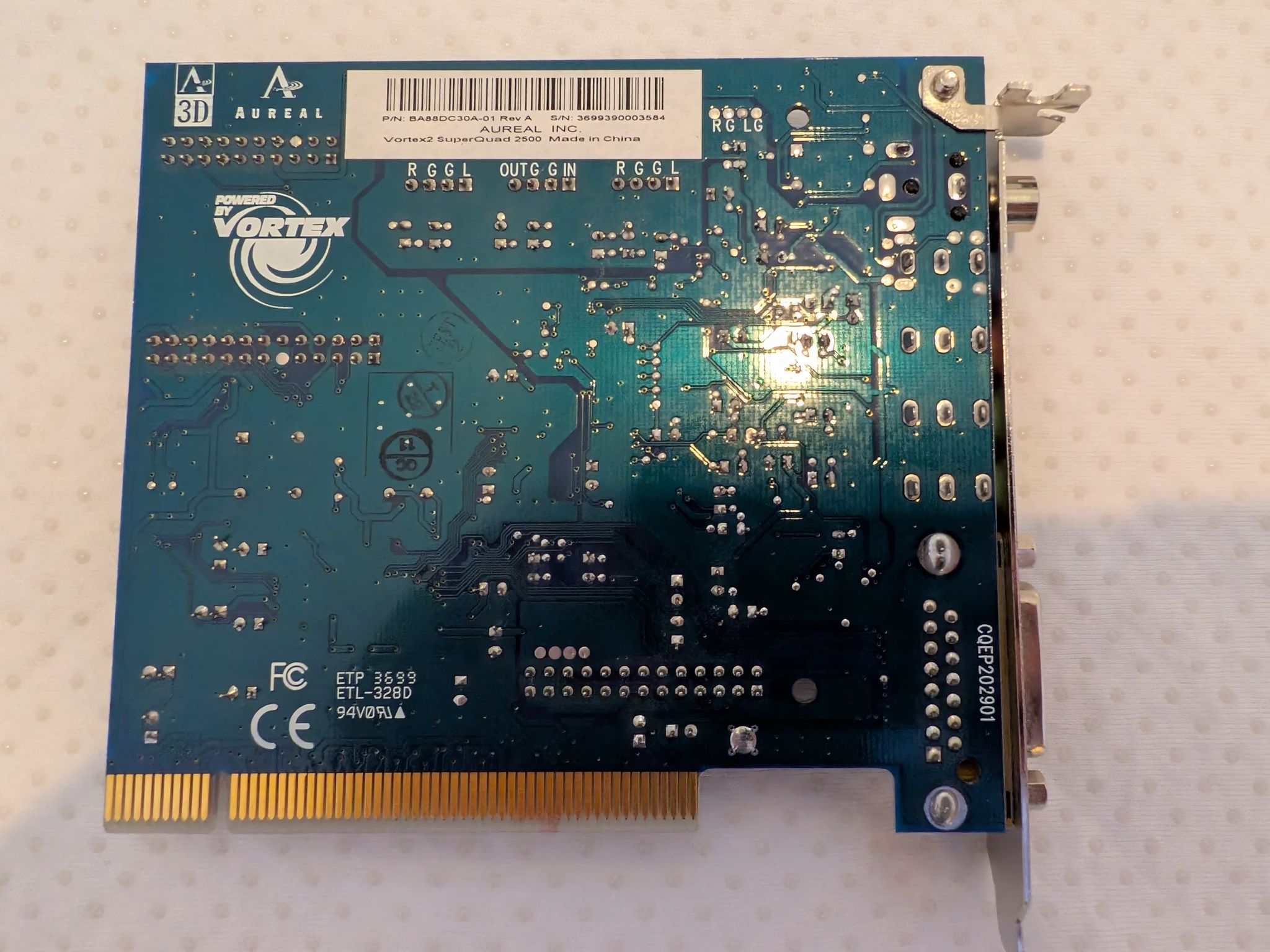 Aureal Vortex 2 2500 PCI sound card
