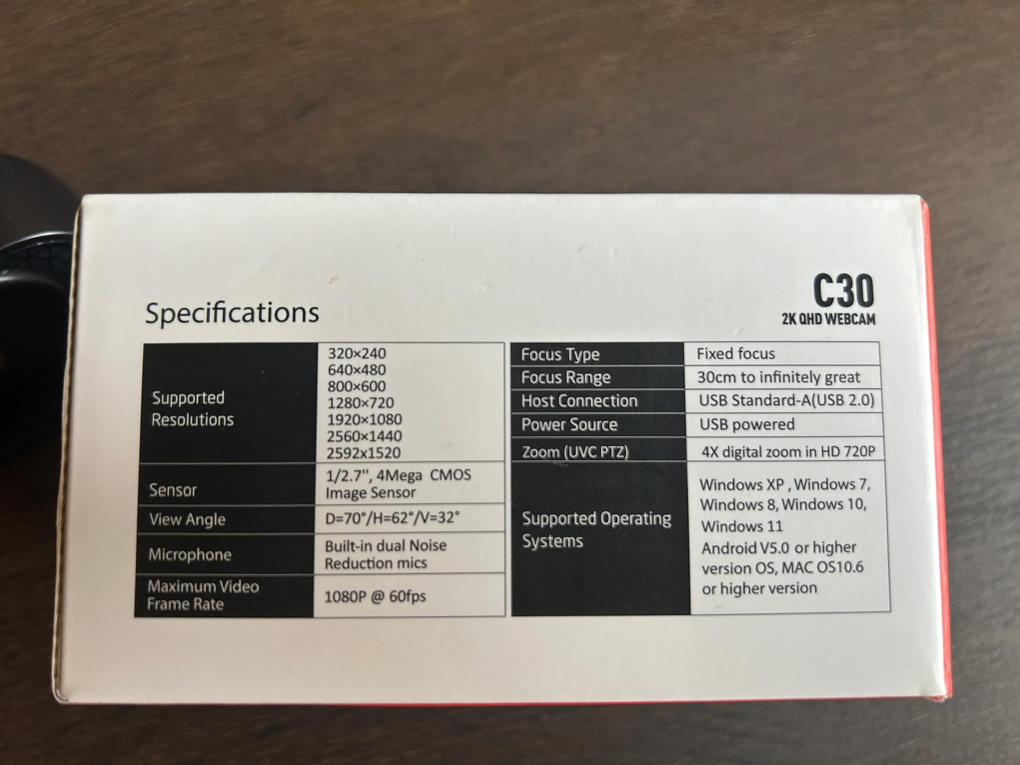 Soulion  Webcam C30 2k Quad HD 1440p