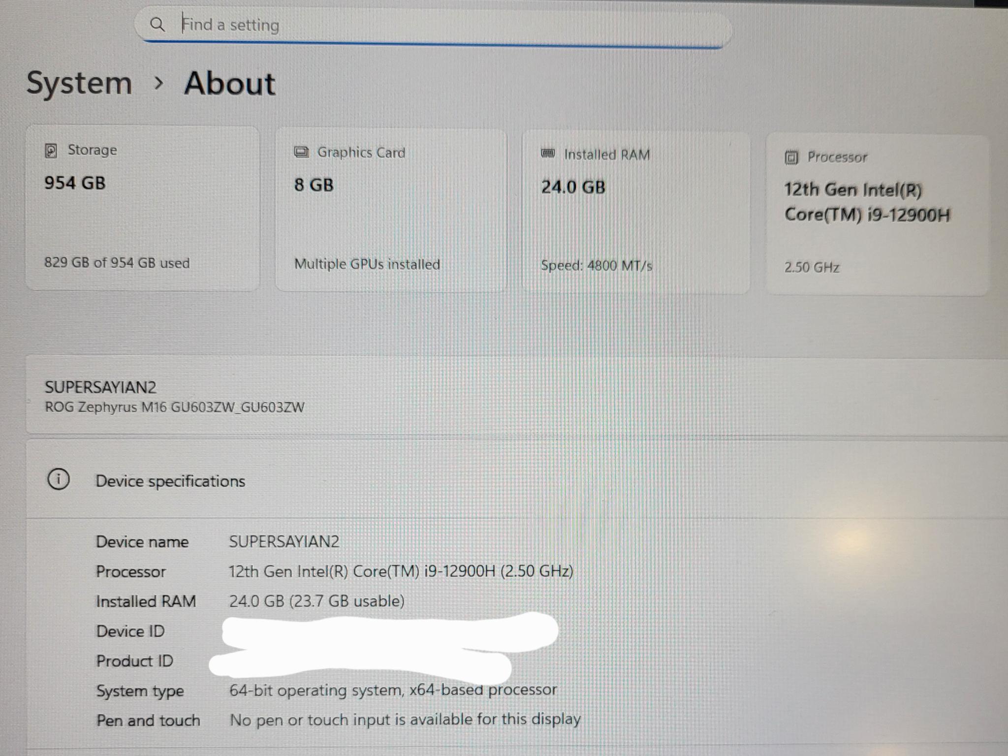 ASUS ROG M16 Gaming Laptop 16"165Hz Intel Core i9-24GB RAM RTX 3070 Ti-3TB SSD