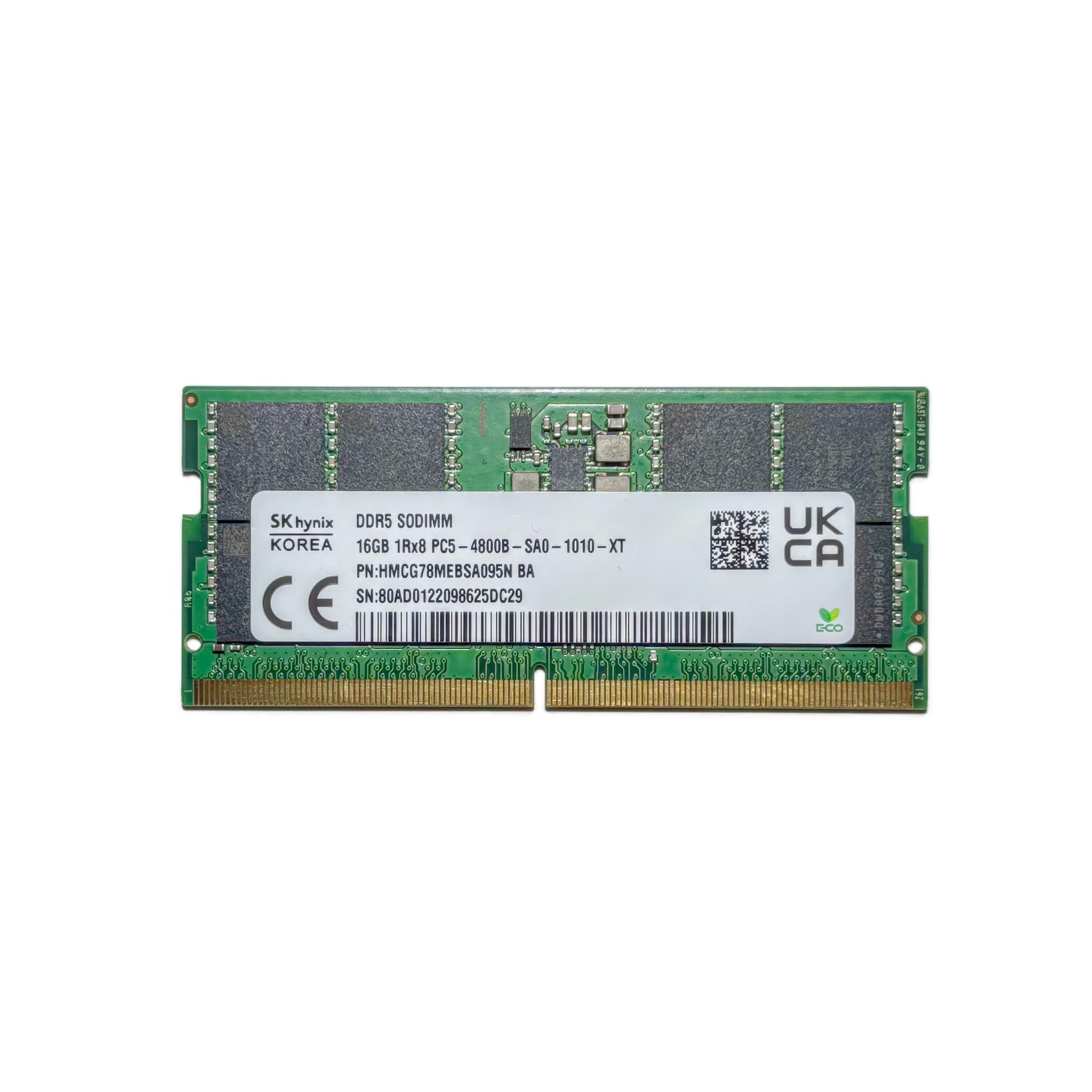DDR5 16GB 4800MT SK Hynix SODIMM Memory Module (1Rx8 PC5-4800) - Ships from CA, USA