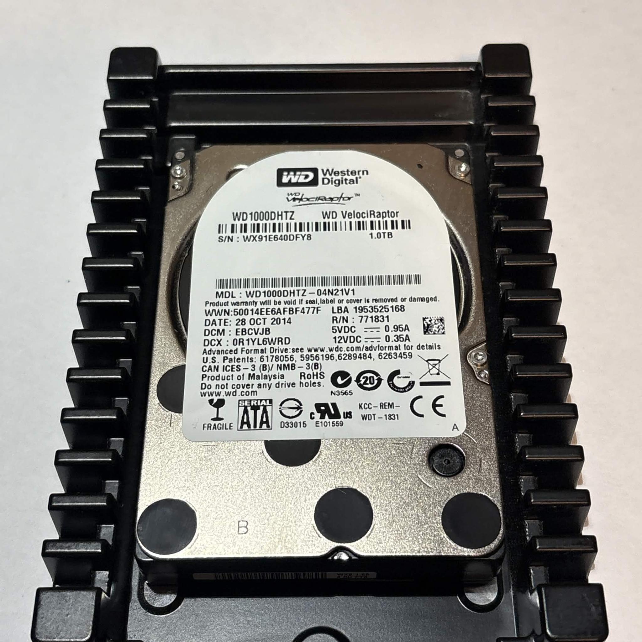 WD VelociRaptor 1TB 10,000 RPM SATA HDD w/ IcePack – WD1000DHTZ – Good SMART