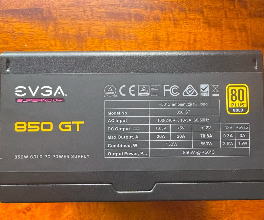 EVGA Supernova 850 GT Gold