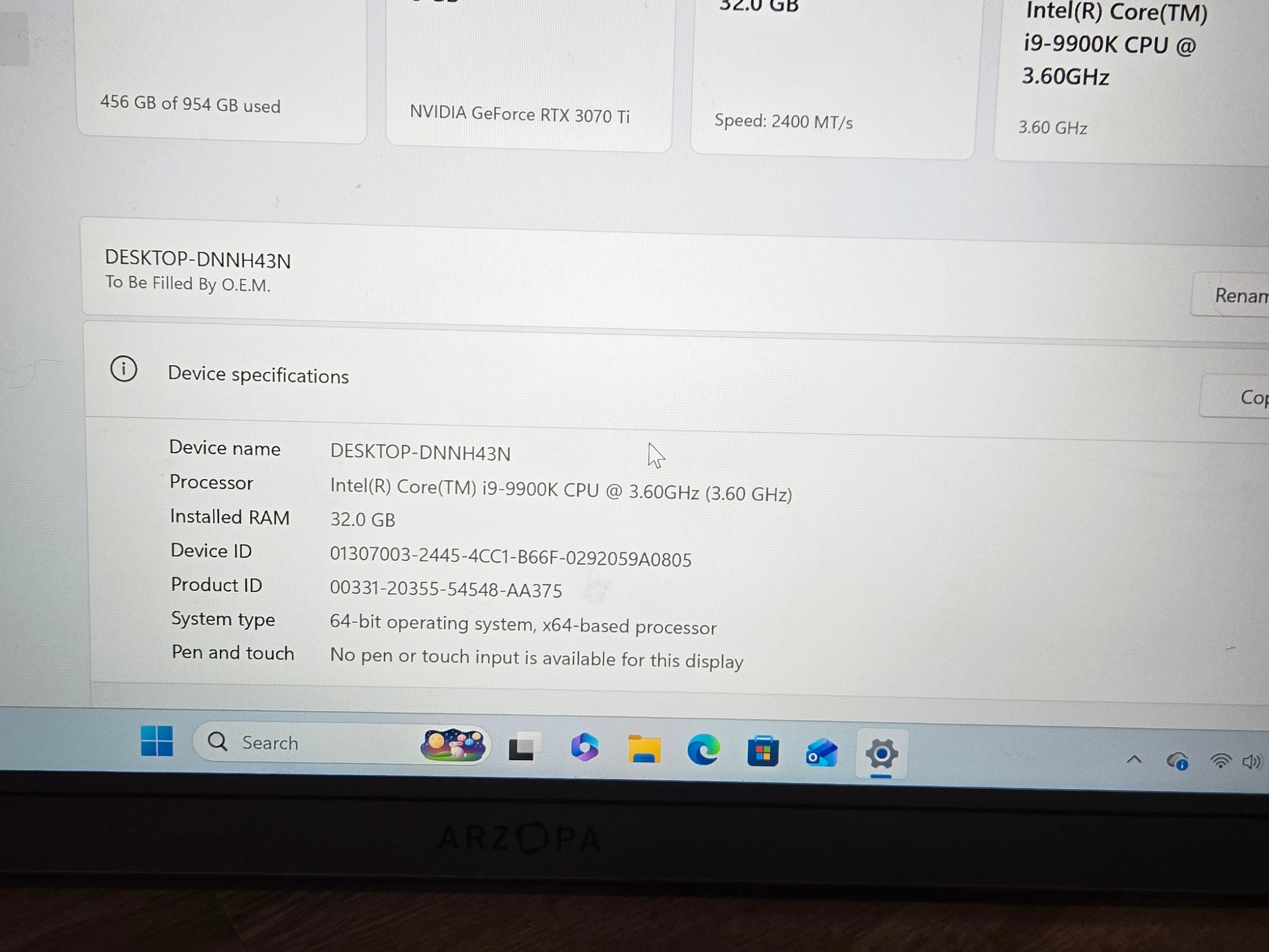GeForce RTX 3070 Ti Custom Gaming PC - Core i9-9900K