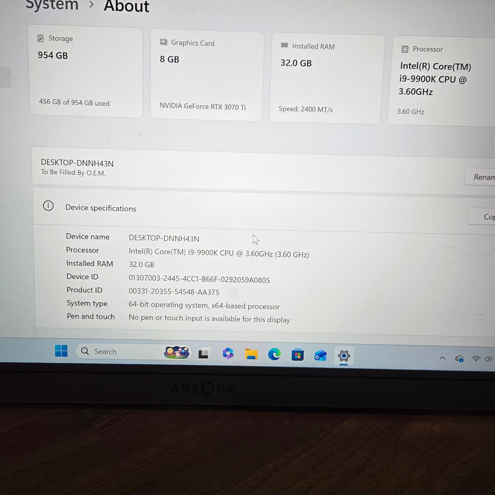 GeForce RTX 3070 Ti Custom Gaming PC - Core i9-9900K
