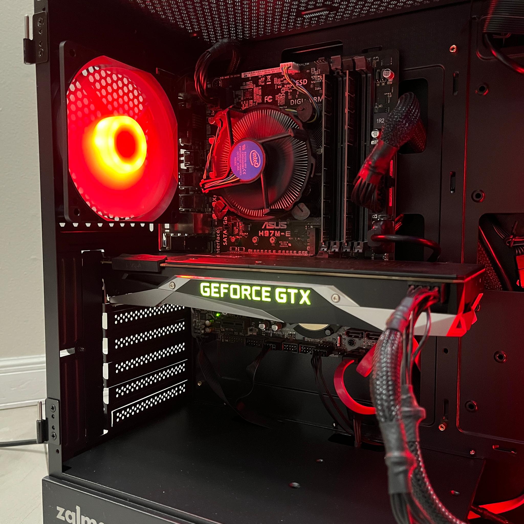NVIDIA GTX 1080, Intel i7-4790, 16GB RAM, 1.2TB Storage, RGB Gaming PC w/ Wi-Fi & BT