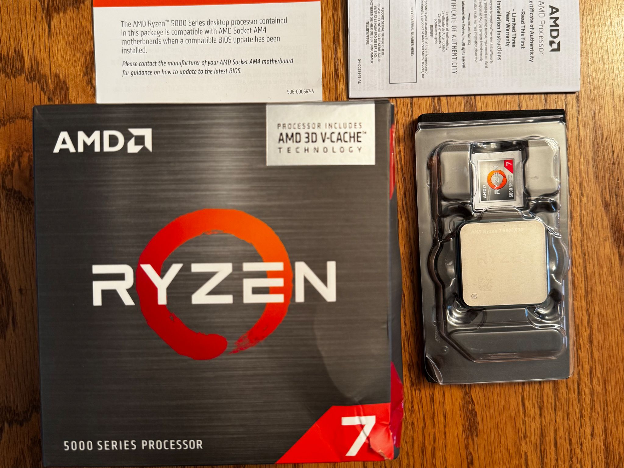 AMD Ryzen 7 5800X3D 8-Core Gaming CPU with Original Box & Sticker