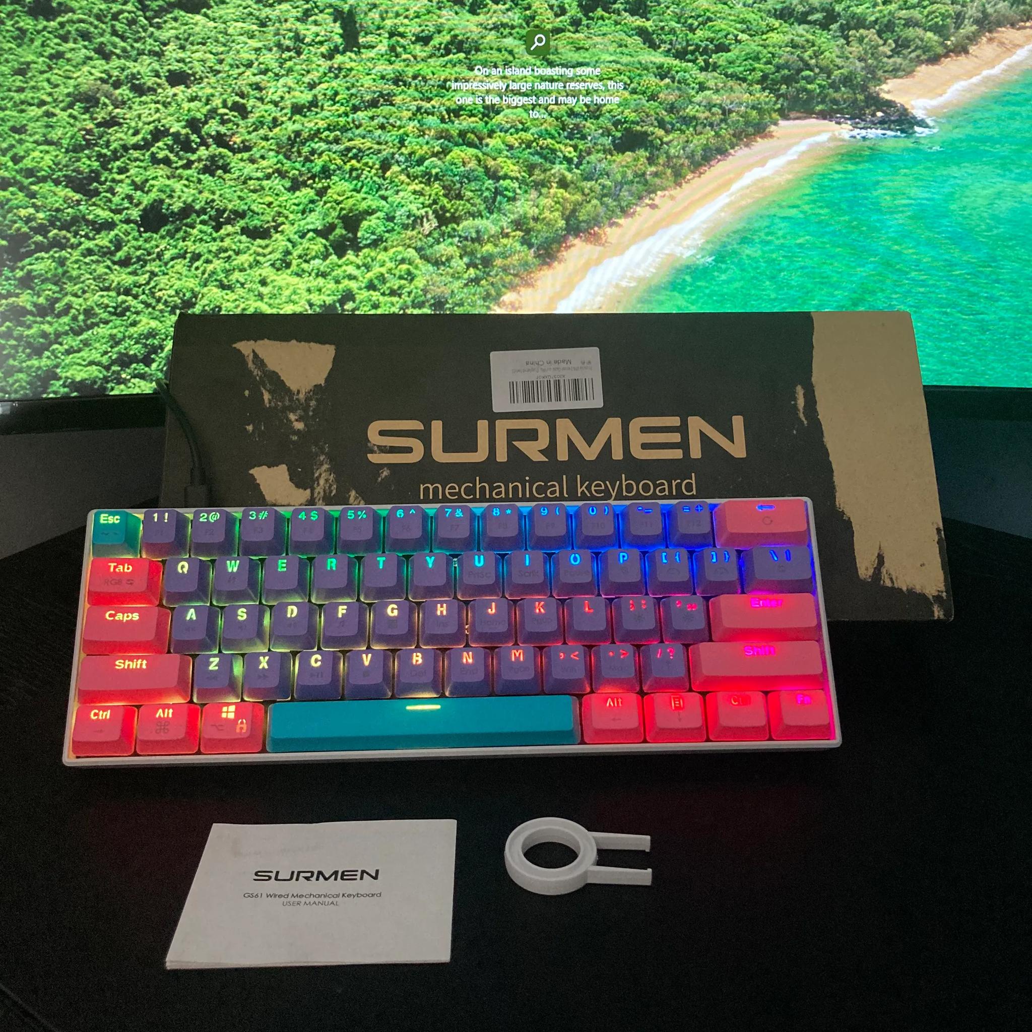 CHEAP!!! 60% Surman GS61 Mechanical Keyboard {Read Description}