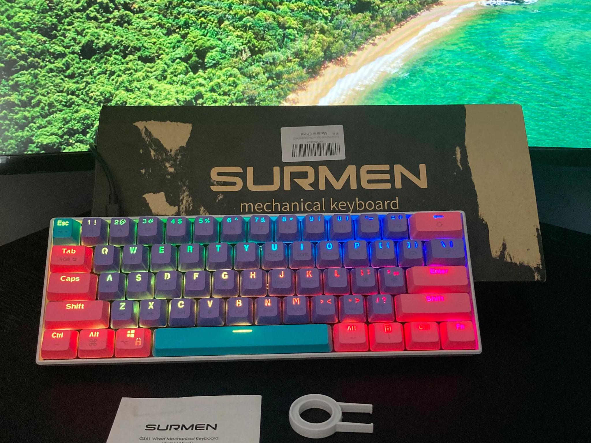 CHEAP!!! 60% Surman GS61 Mechanical Keyboard {Read Description}
