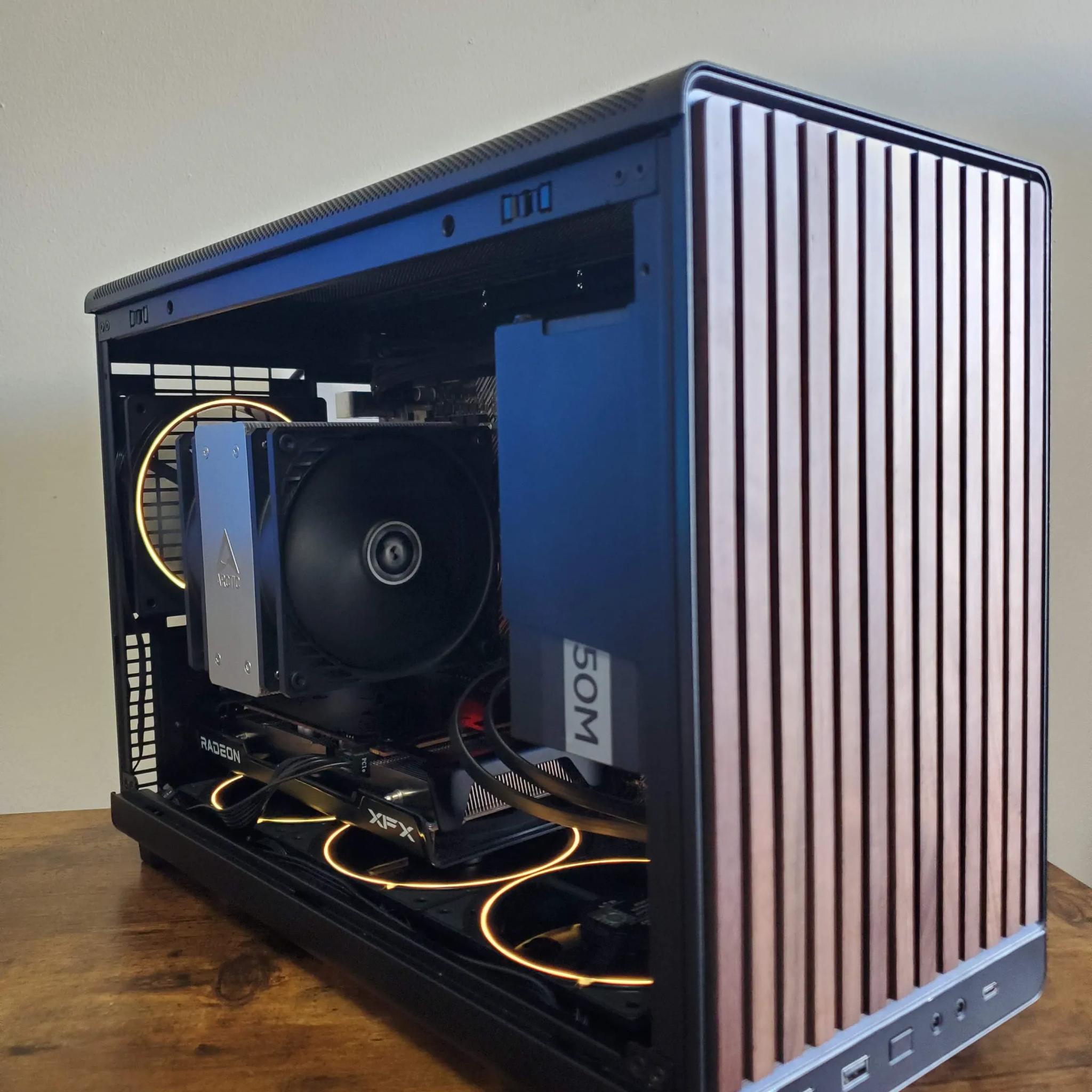 Lian Li A3 Wood Gaming PC | Ryzen 5 5500 | RX 6600 | 16GB DDR4 RAM| 1 TB NVME | Wifi