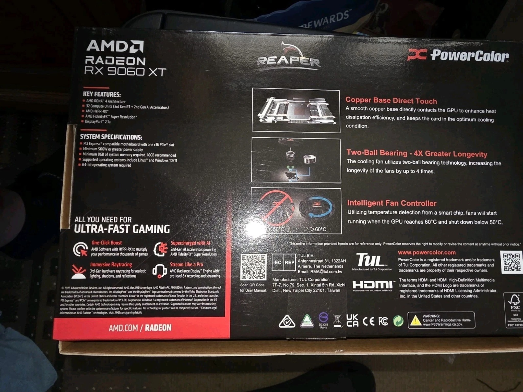 Powercolor Radeon Rx 9060 XT Reaper 16Gb Gddr6 Pci Express 5.0