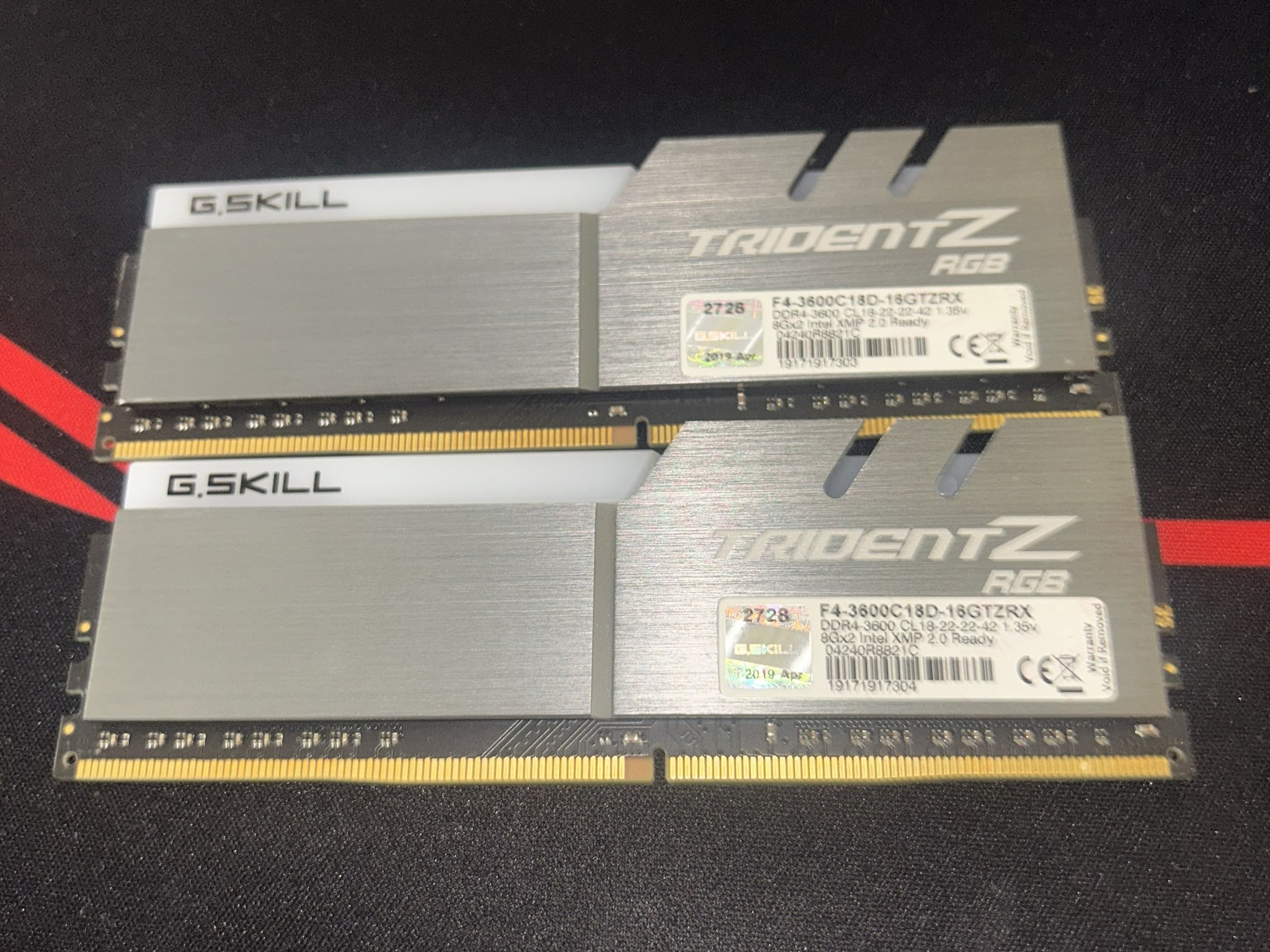 16GB (8GB x 2) G.Skill Trident Z RGB DDR4 3600M/Ts