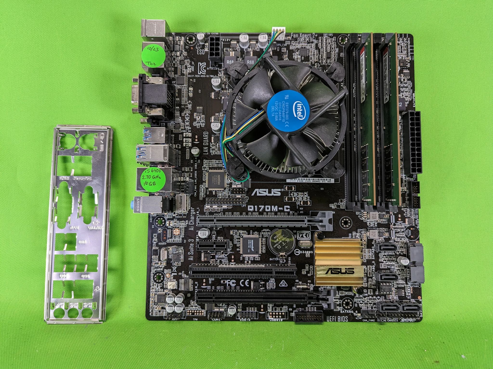Asus Q170M-C Motherboard Combo + 16GB DDR4 Ram + Intel Core i5-6400 + Cooler