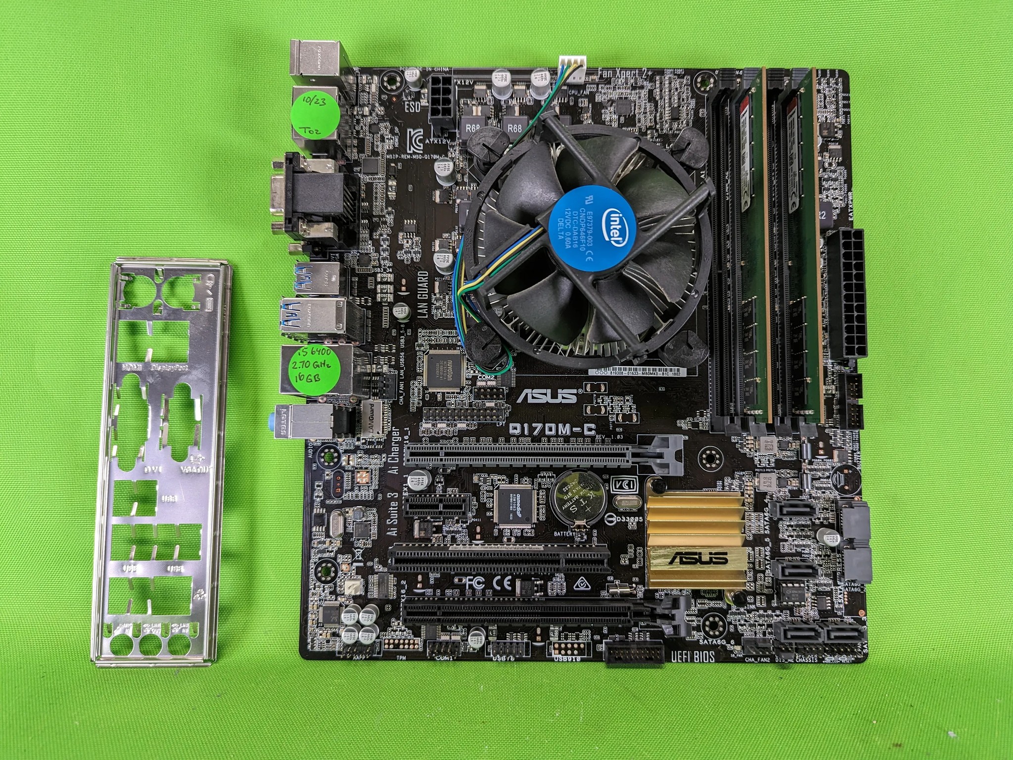 Asus Q170M-C Motherboard Combo + 16GB DDR4 Ram + Intel Core i5-6400 + Cooler