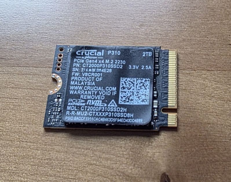 Crucial P310 2TB M.2 2230 SSD, PCIe Gen4 NVMe, Up to 7,100MB/s, Solid State Drive - CT2000P310SSD2