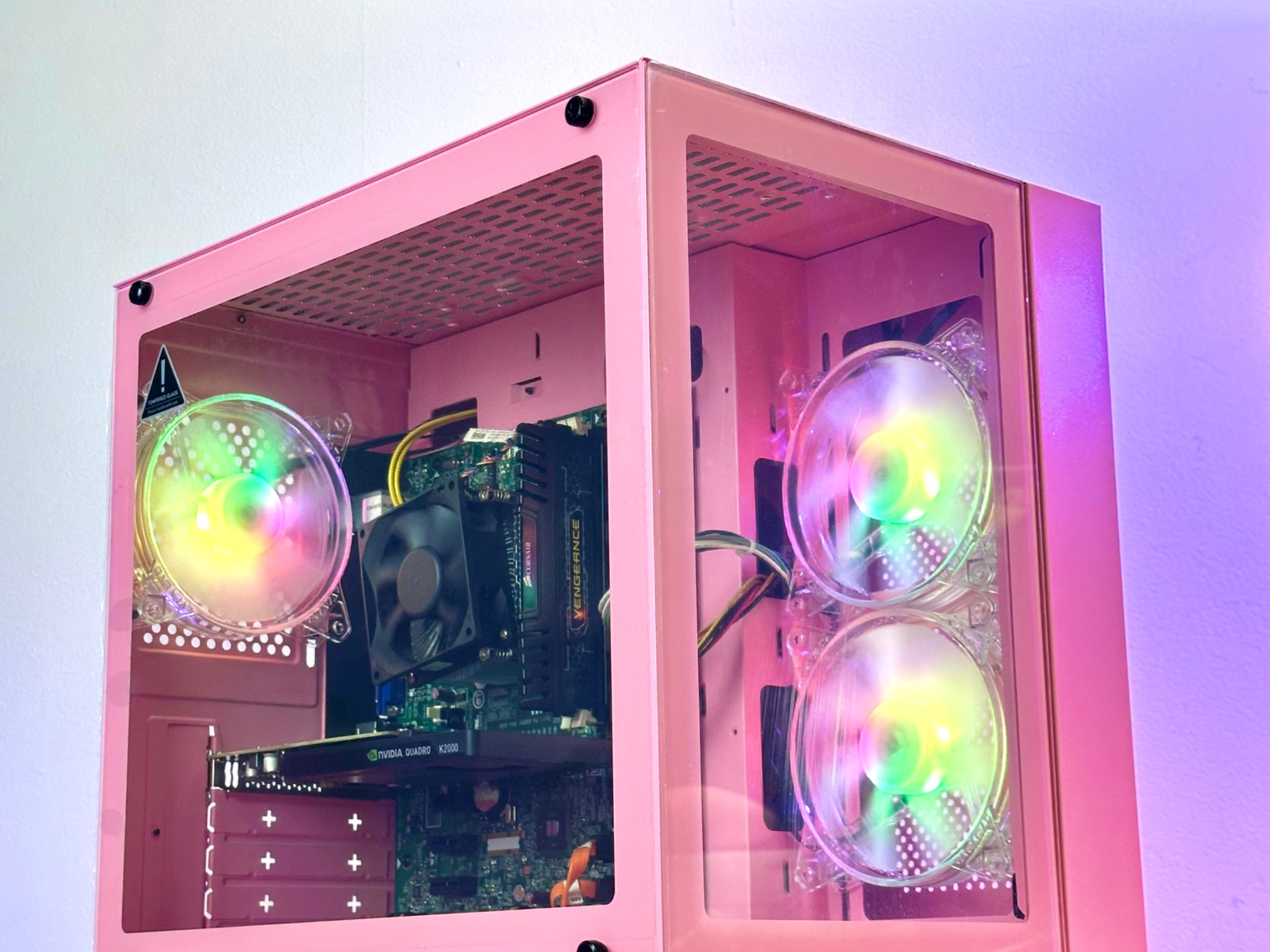 🌸 PINK Super Budget Custom Gaming PC 🌸- Intel i5, 8GB RAM, 500GB, NVIDIA QUADRO K2000 RGB 🎮