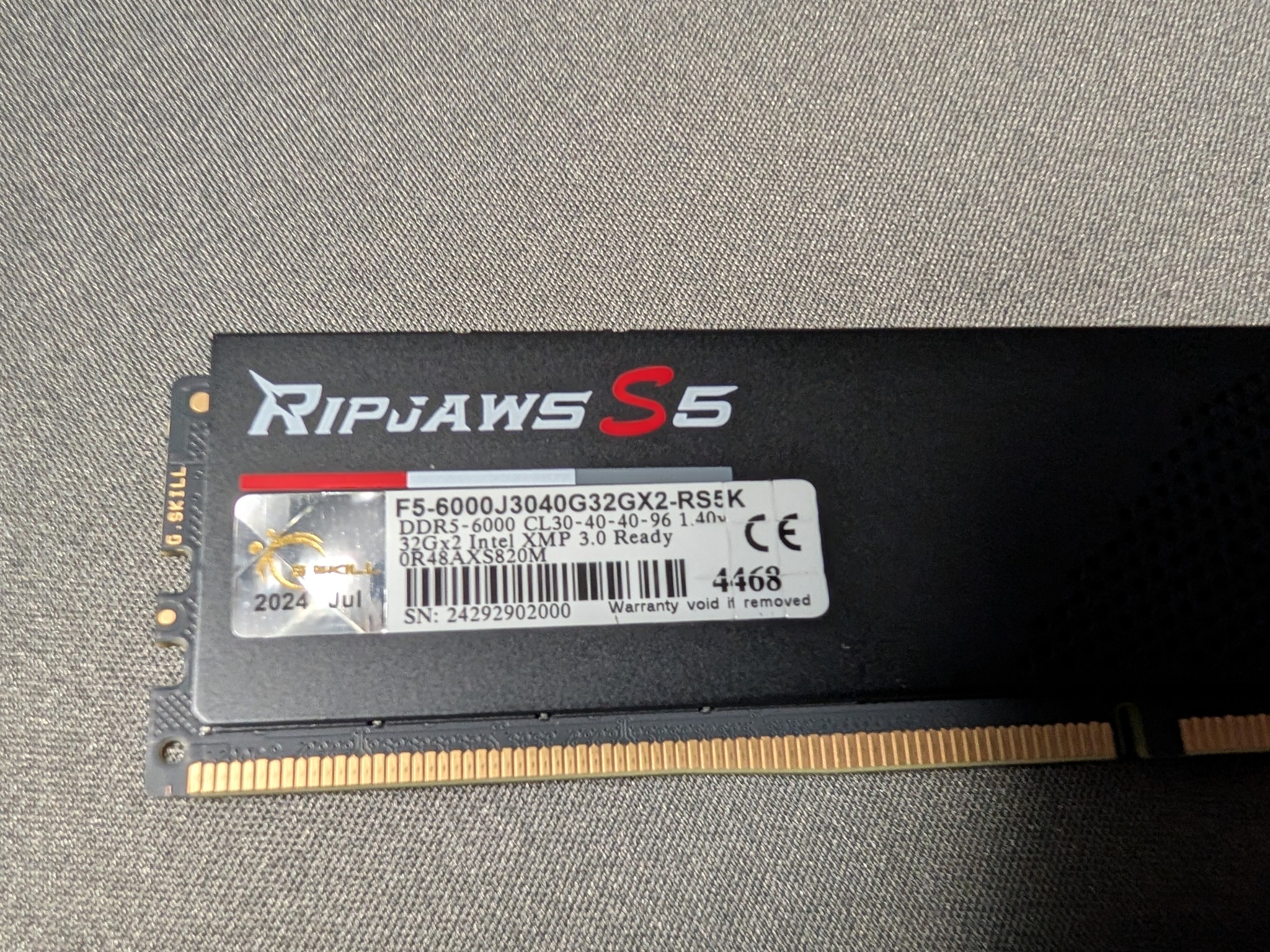 G.Skill Ripjaws S5 64GB (2x32GB) DDR5 6000 CL30