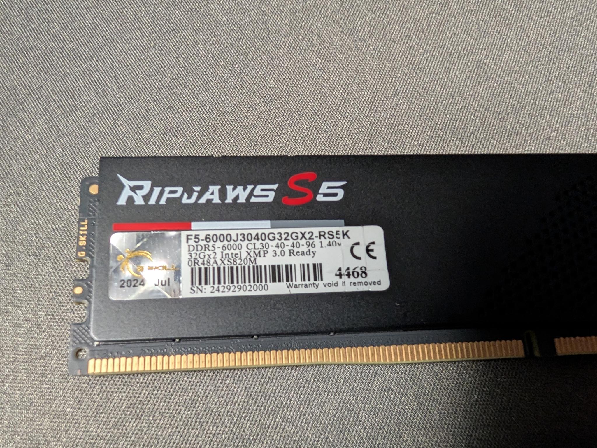 G.Skill Ripjaws S5 64GB (2x32GB) DDR5 6000 CL30