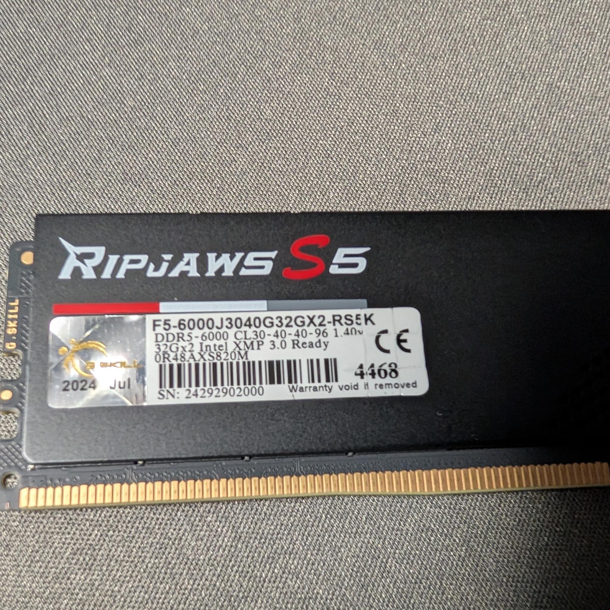 G.Skill Ripjaws S5 64GB (2x32GB) DDR5 6000 CL30
