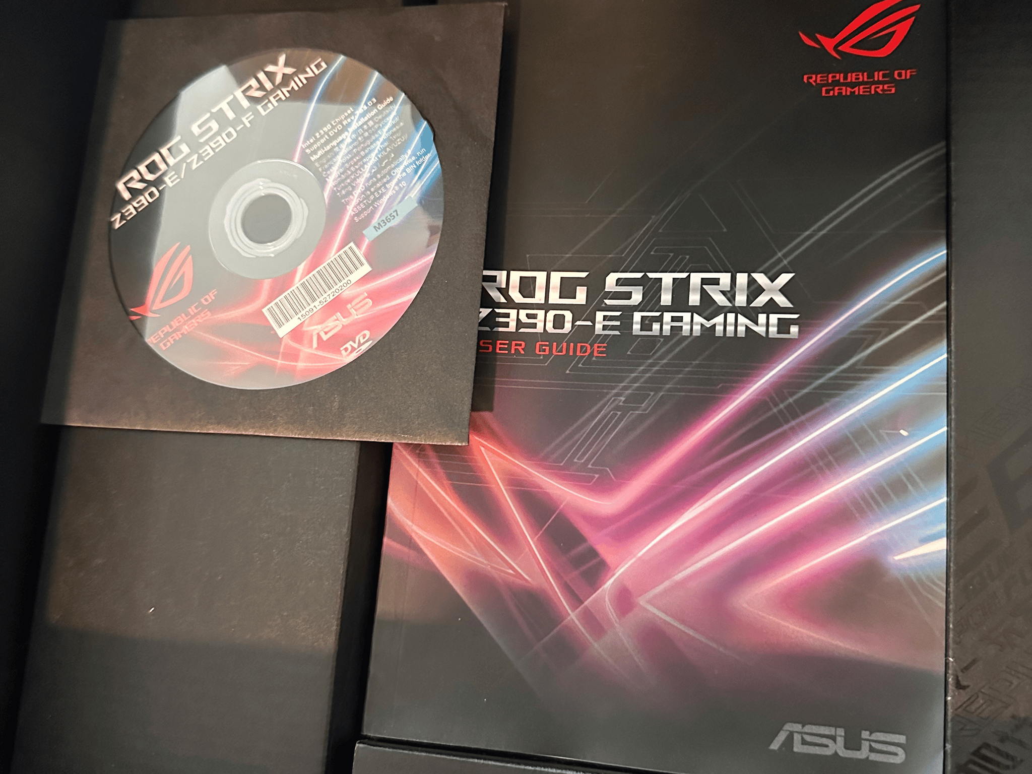 ASUS ROG STRIX Z390-e gaming motherboard with intel i9-9900k cpu installed