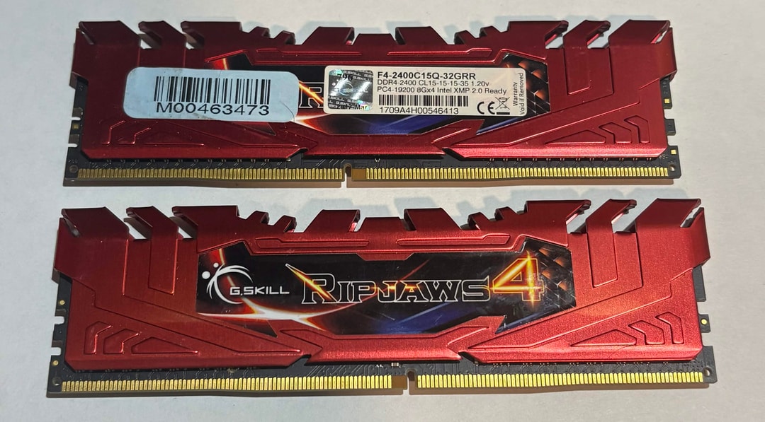 G.SKILL Ripjaws 4 16GB (2x8GB) DDR4 2400MHz CL15 Memory Kit | Red
