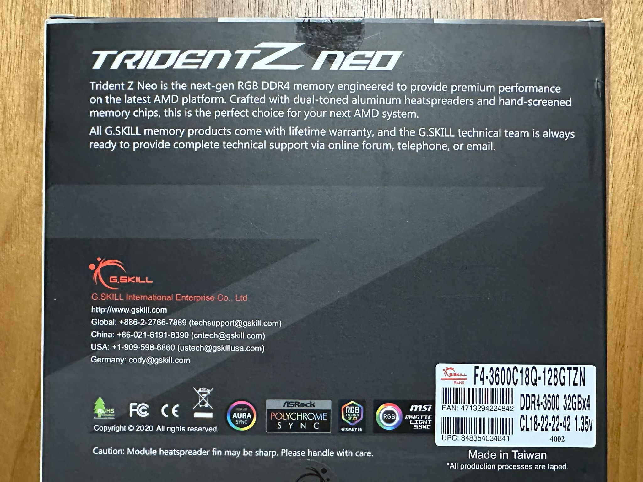 G.Skill Trident Z Neo 128GB RAM 4 x 32GB Sticks DDR4-3600 CL18 | Jawa
